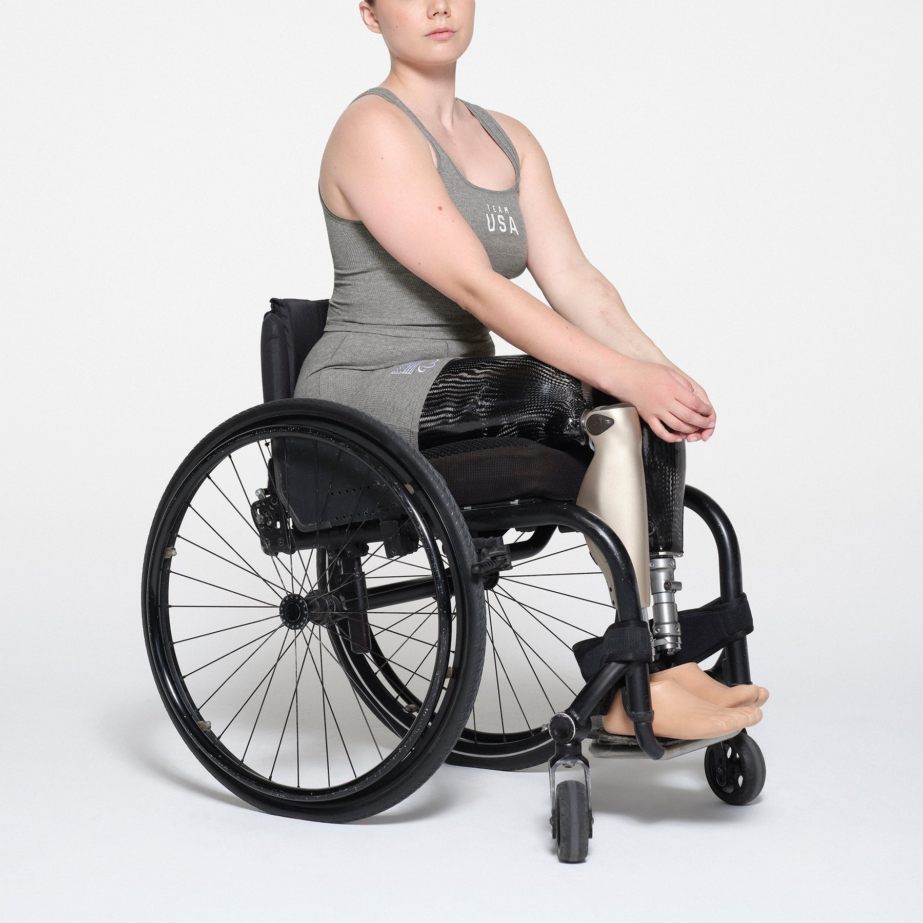 SKIMS FOR TEAM USA COTTON RIB PARALYMPIC BOXER | HEATHER GREY