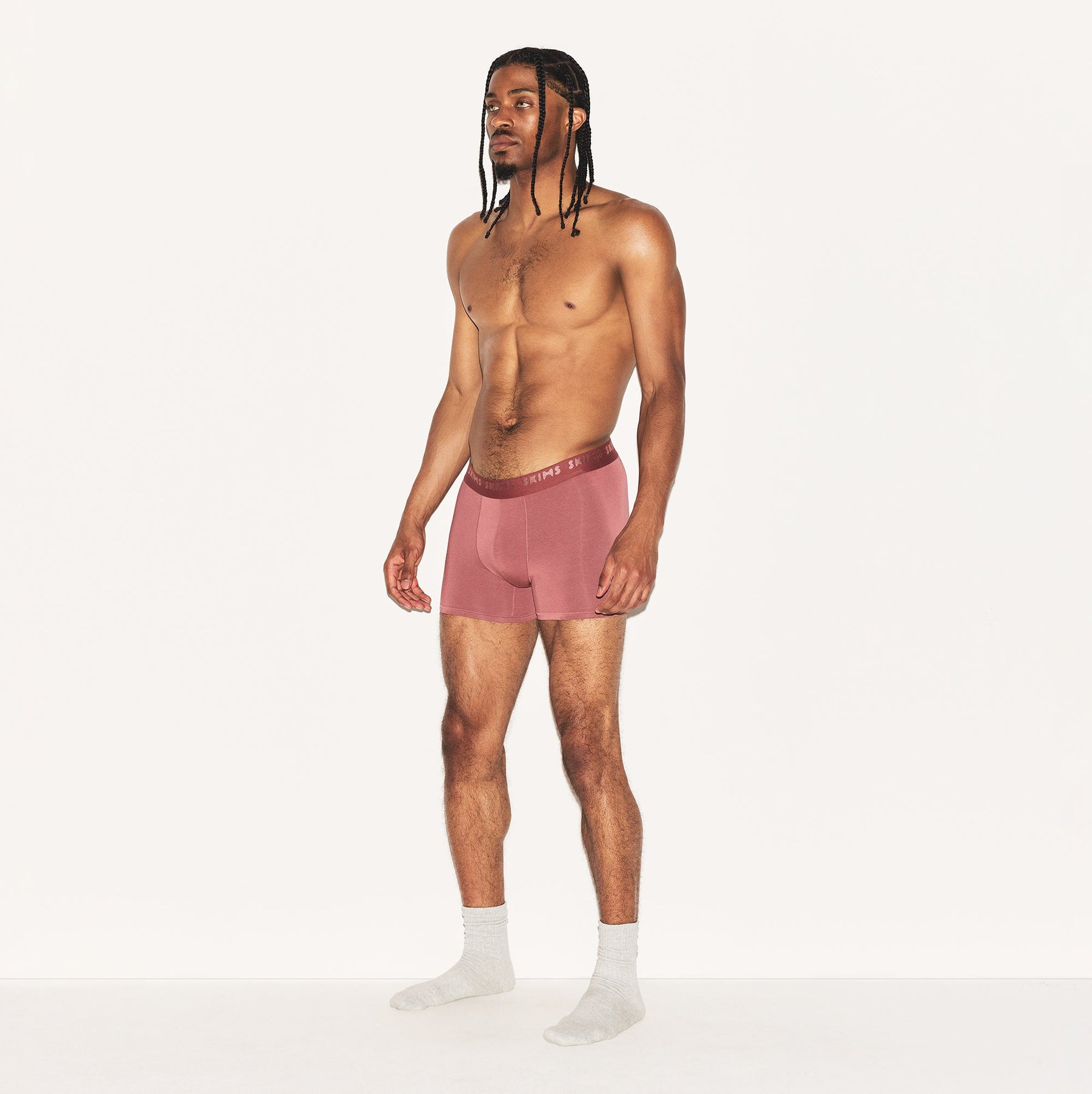 SKIMS STRETCH MENS 3" BOXER BRIEF | CORDOVAN