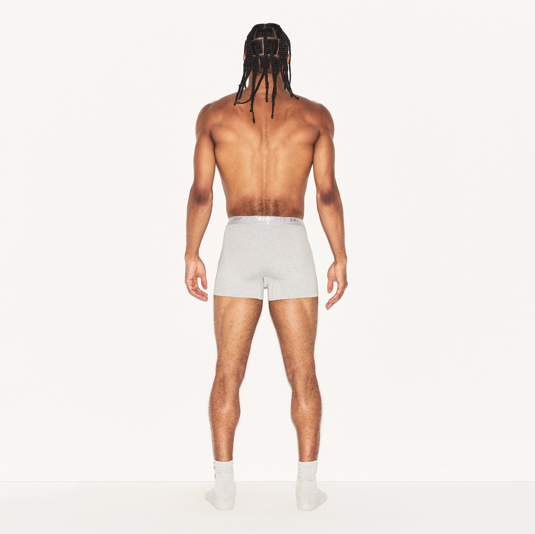 SKIMS STRETCH MENS 3" BOXER BRIEF | LIGHT HEATHER GREY