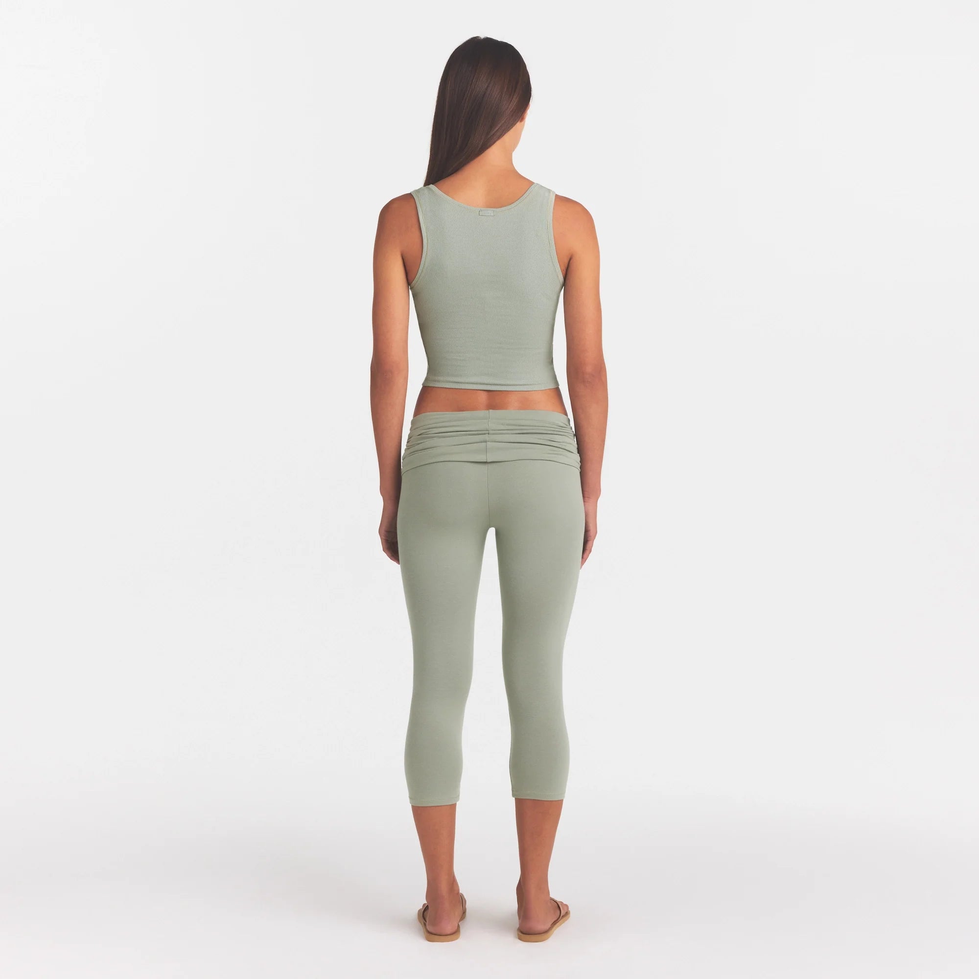 Cotton Jersey Foldover Capri