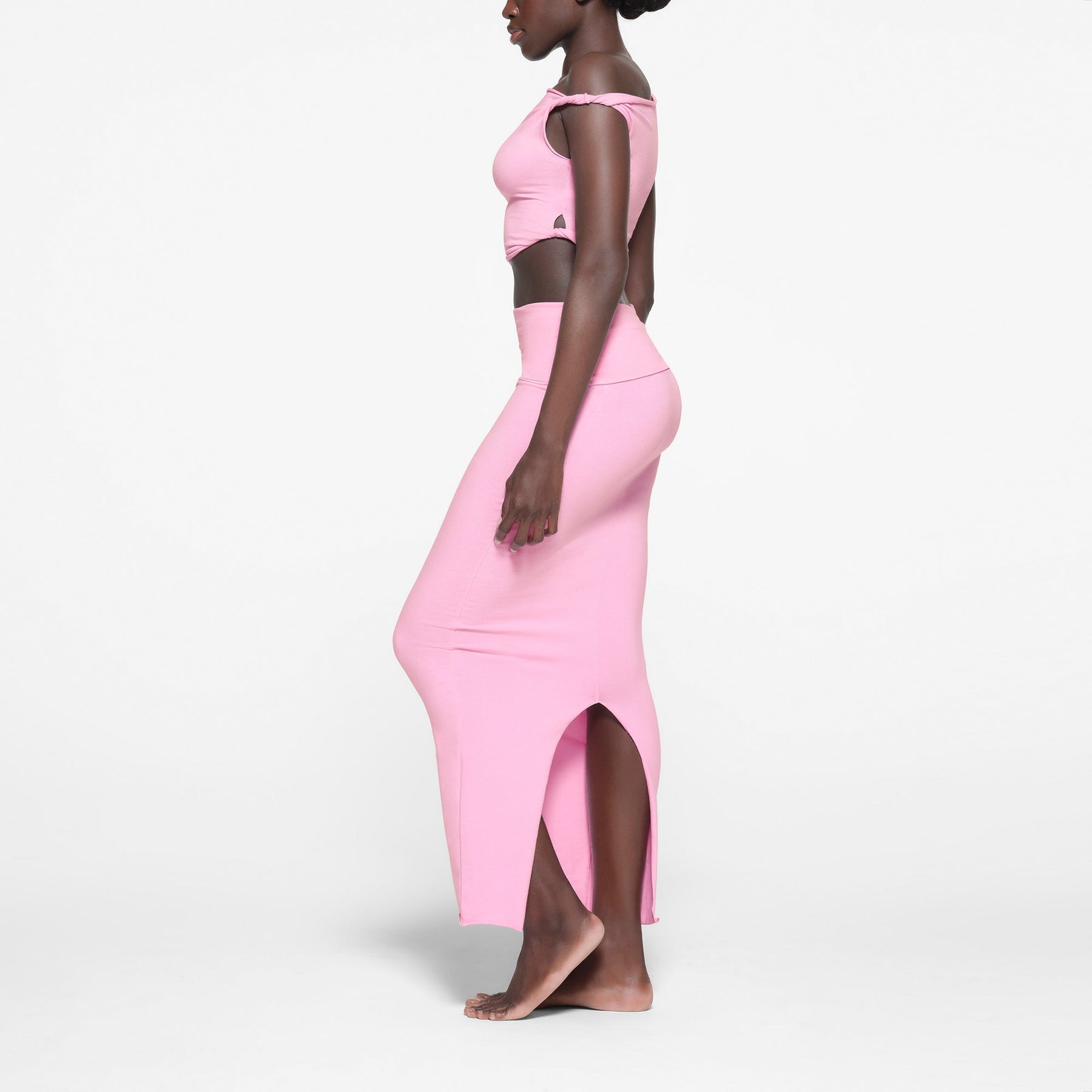 COTTON JERSEY FOLDOVER SKIRT | COTTON CANDY