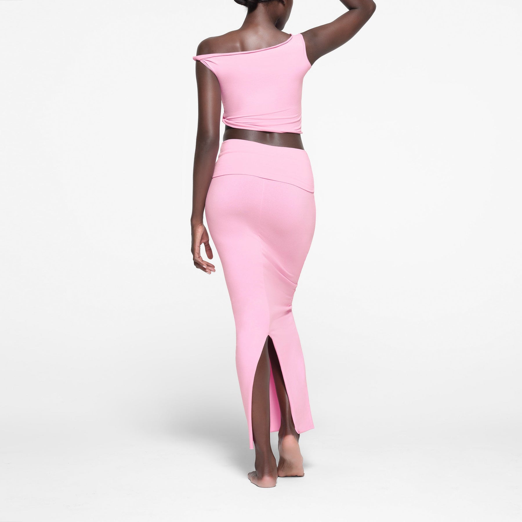 COTTON JERSEY FOLDOVER SKIRT | COTTON CANDY