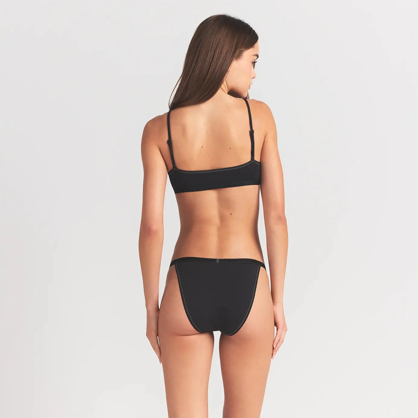 Lightweight Cotton Logo Picot Scoop Bralette