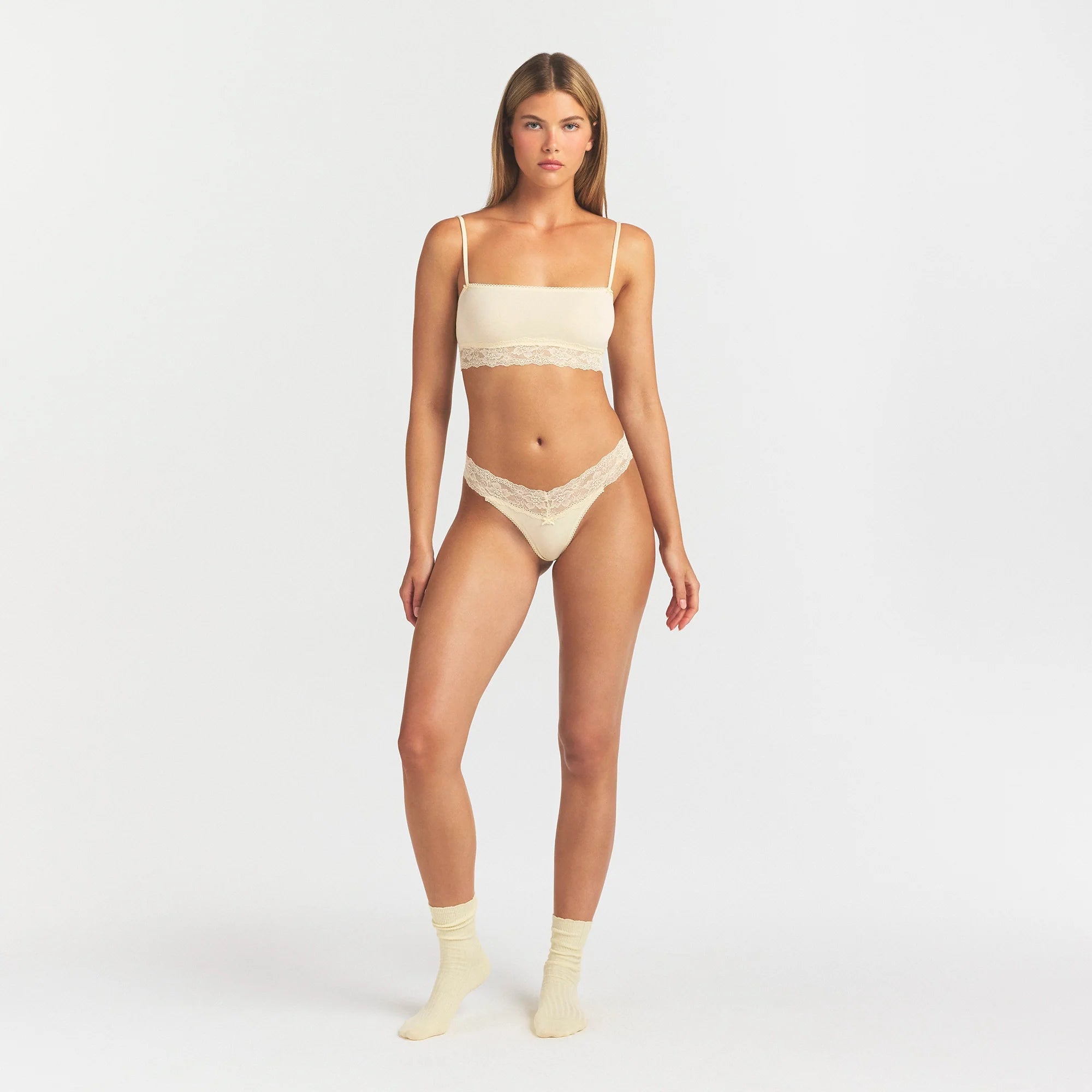 Lightweight Cotton Straight Neck Bralette