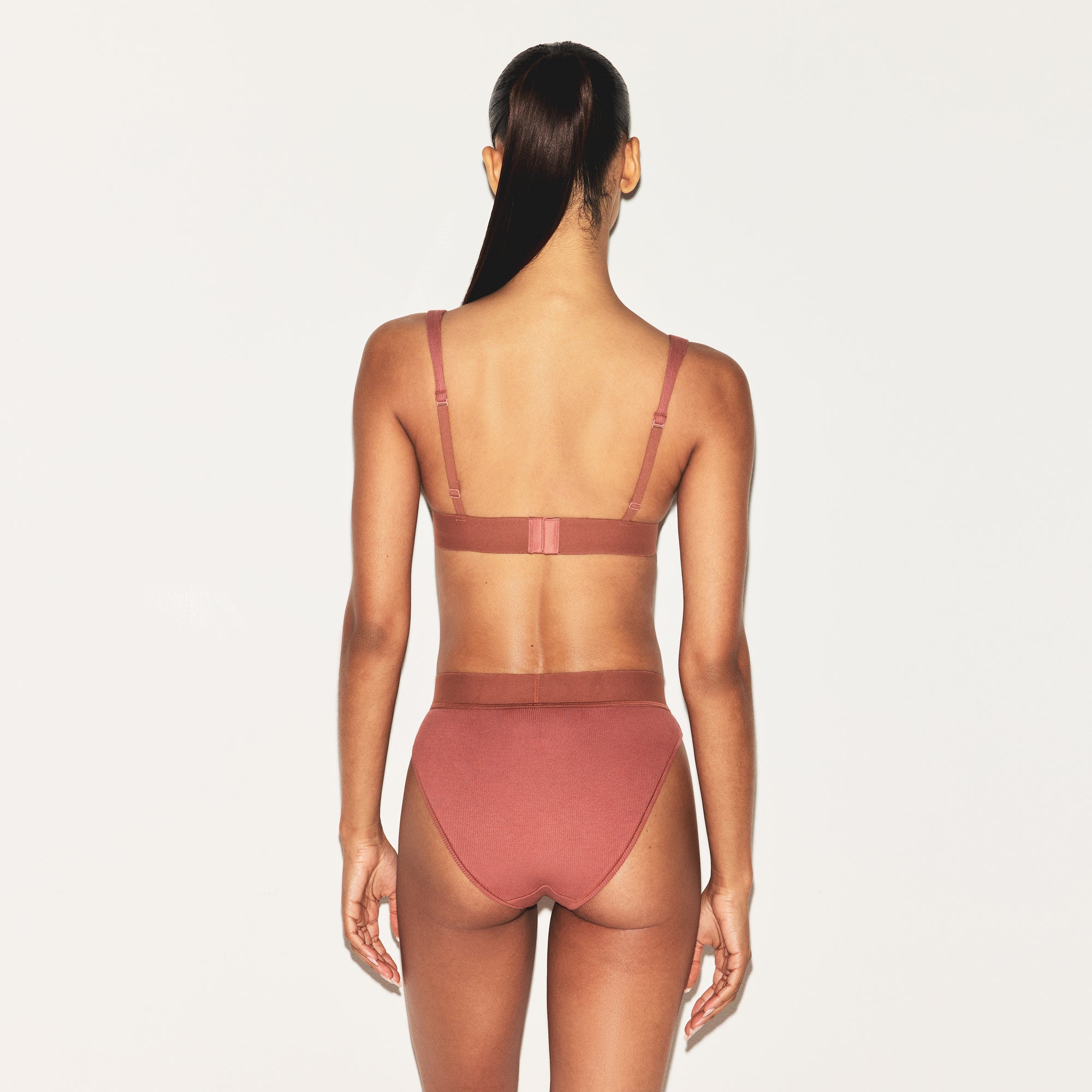 Cotton Rib Plunge Bralette