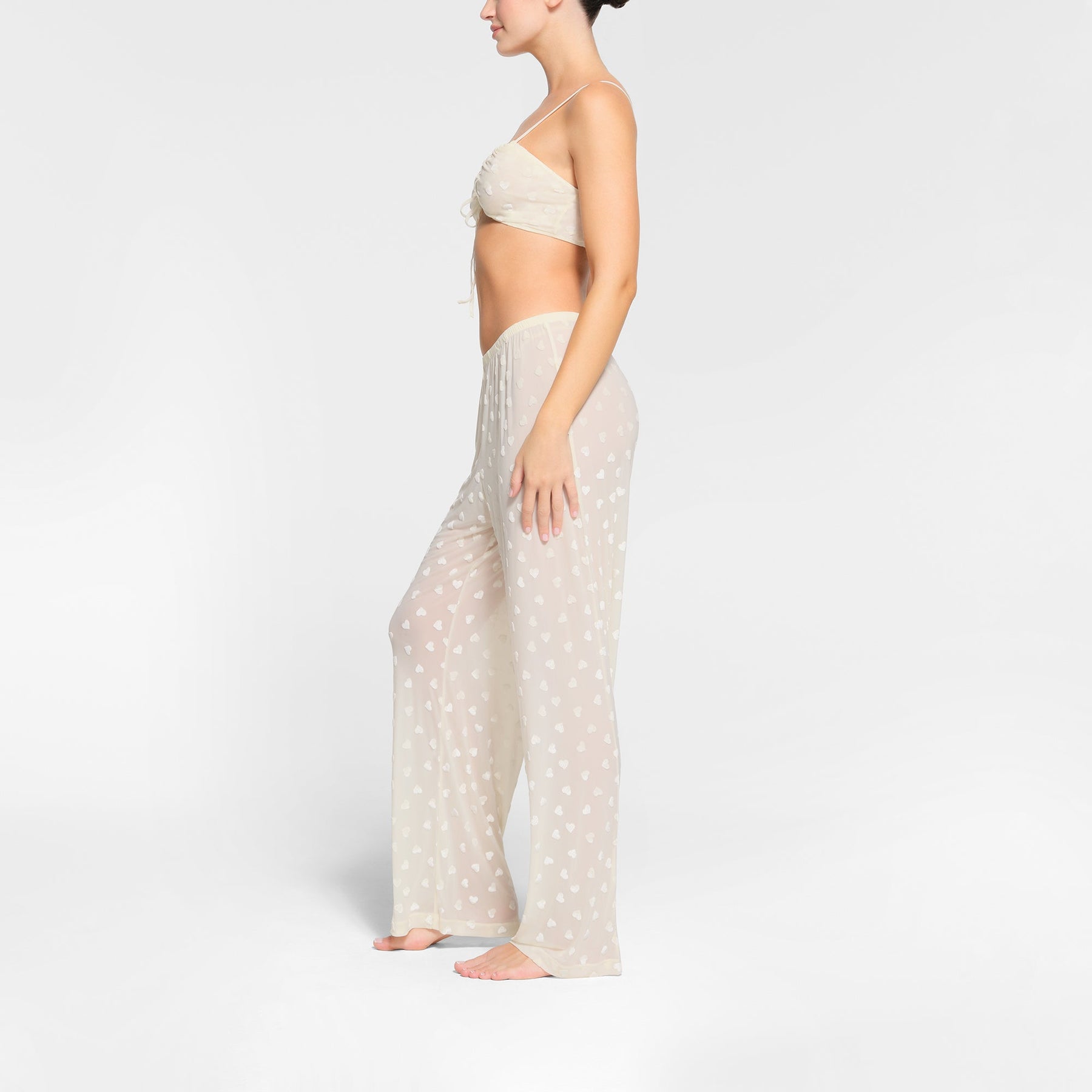 SHEER VELVET TIE FRONT BRALETTE | MARBLE