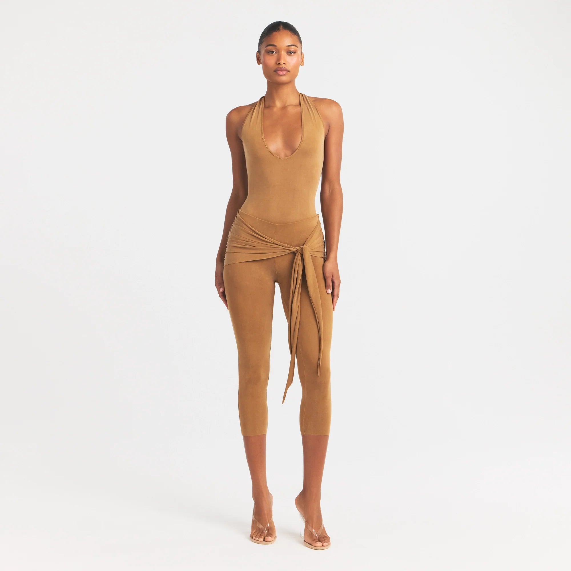 Cupro Jersey Halter Bodysuit
