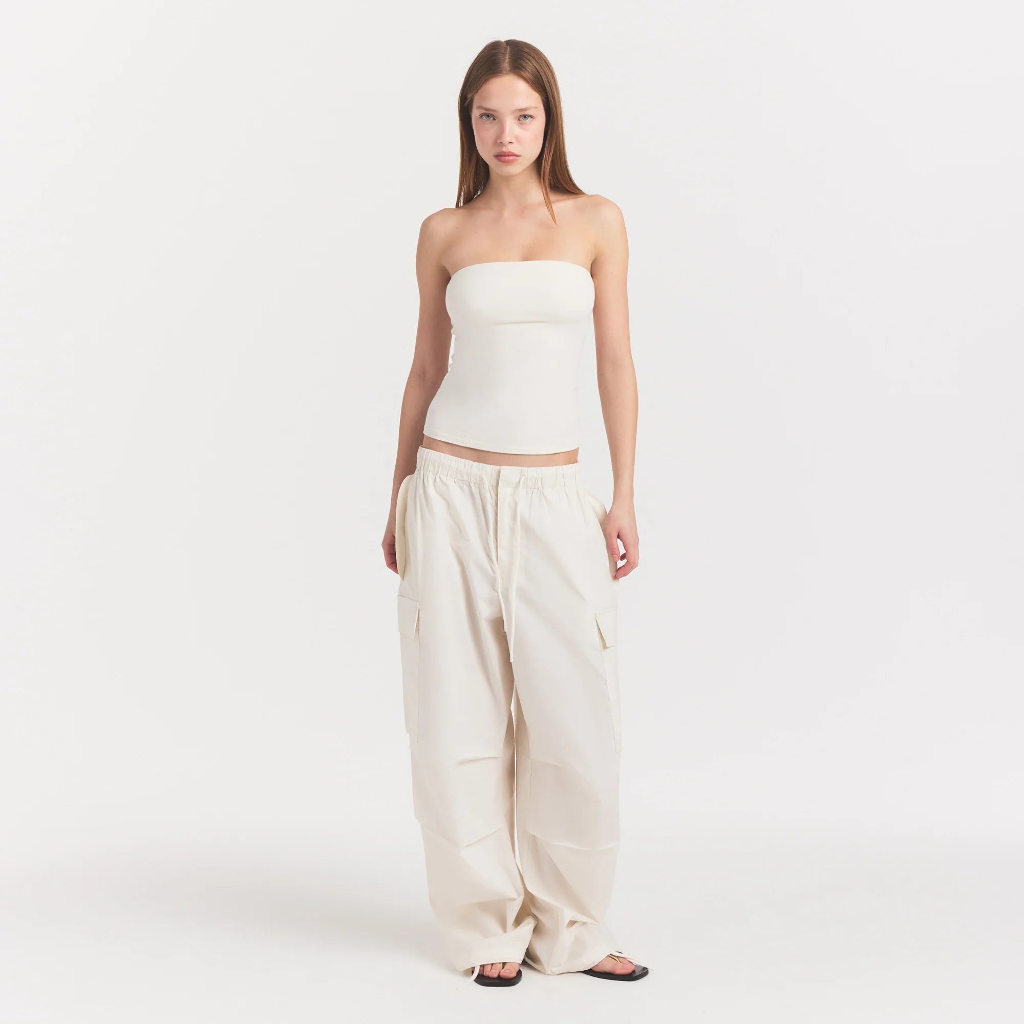 Woven Cotton Oversized Low Rise Cargo Pant