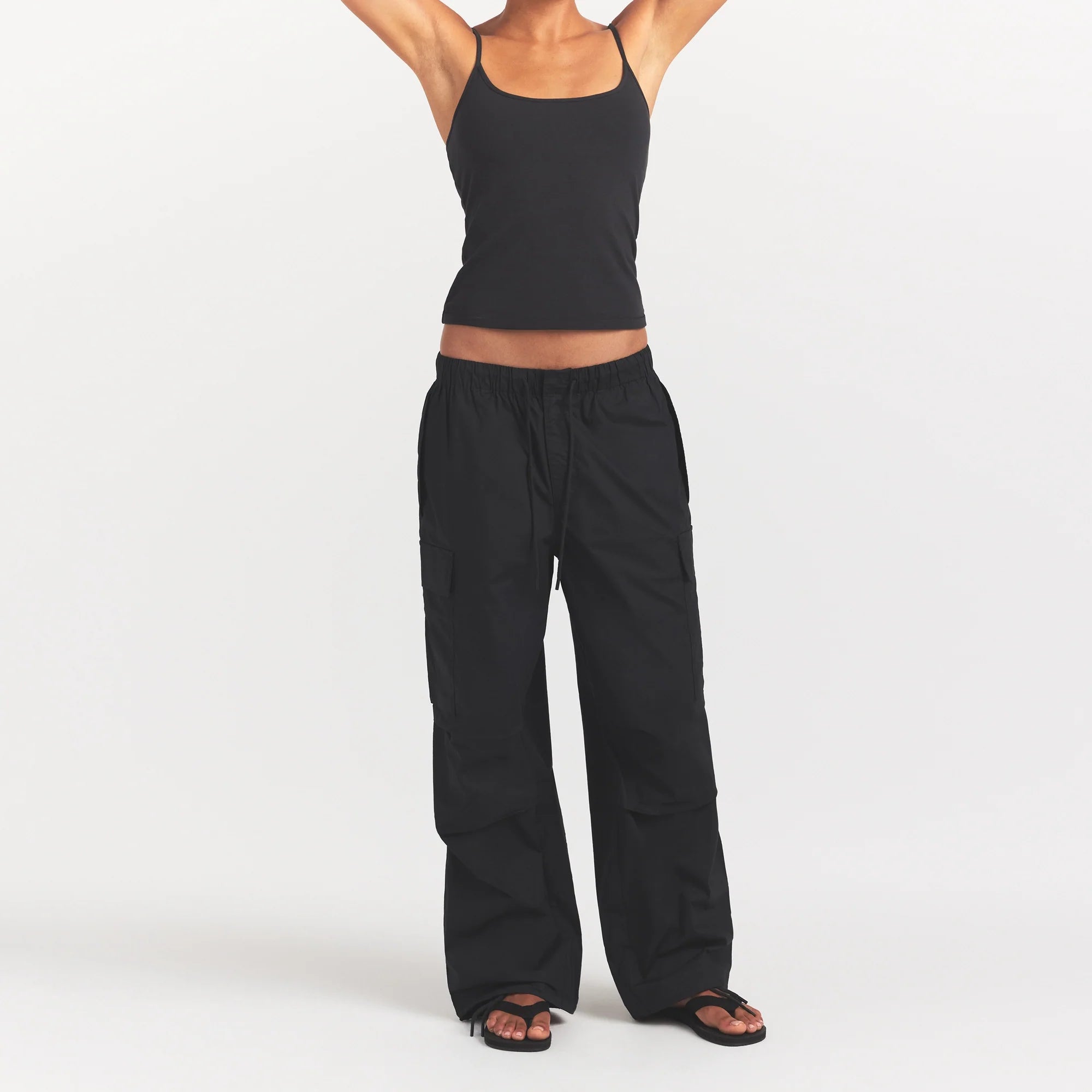 Woven Cotton Oversized Low Rise Cargo Pant