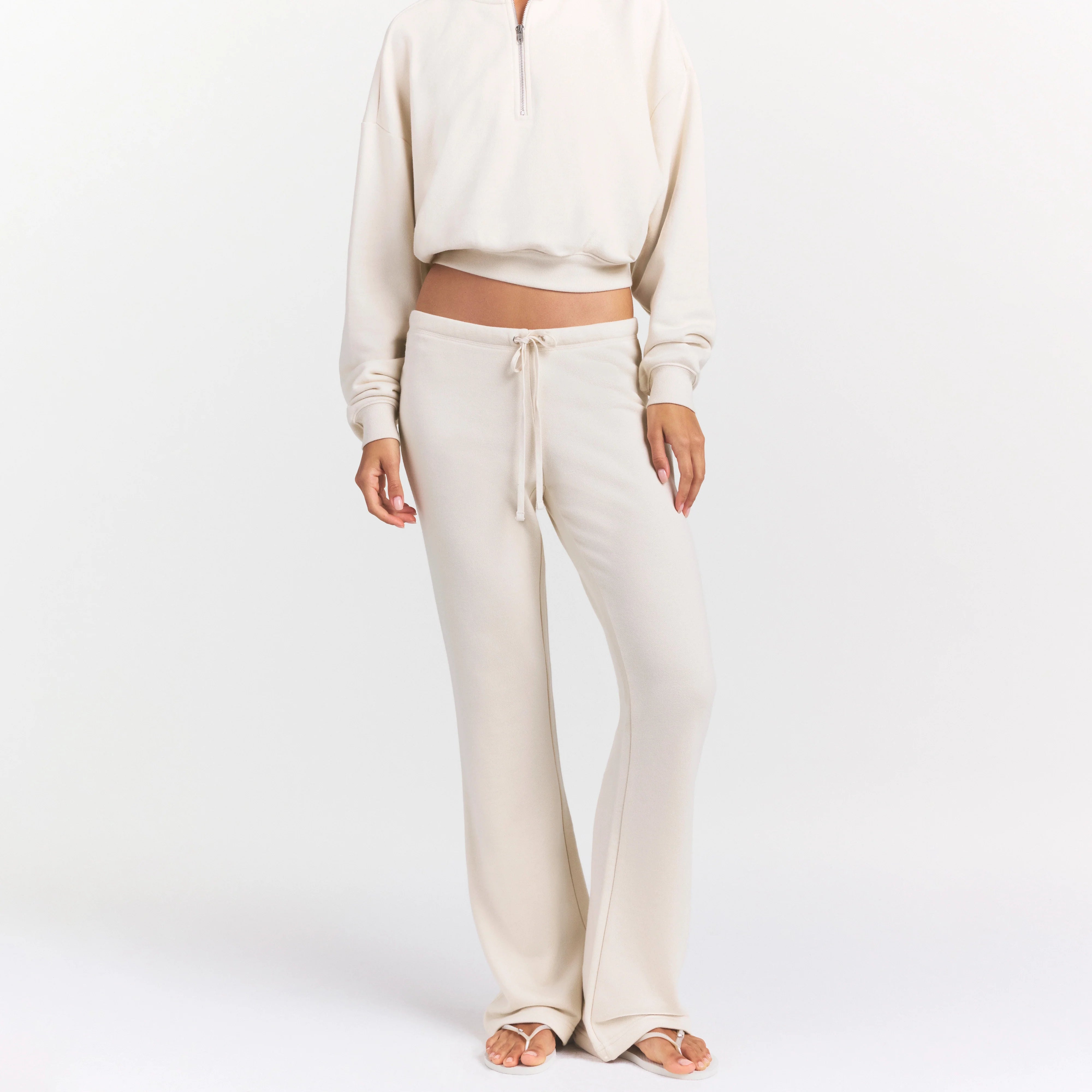 Drapey French Terry Straight Leg Pant