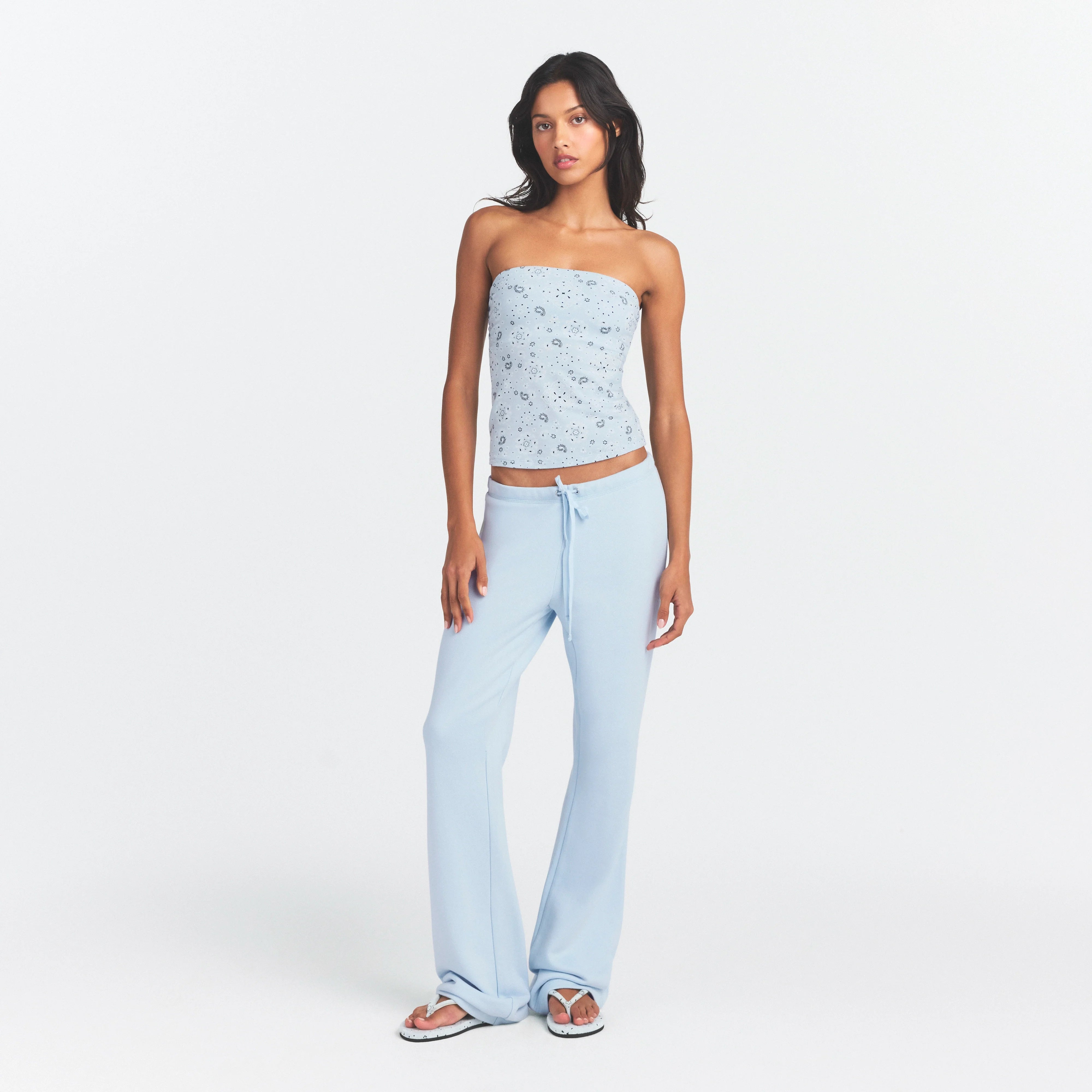Drapey French Terry Straight Leg Pant