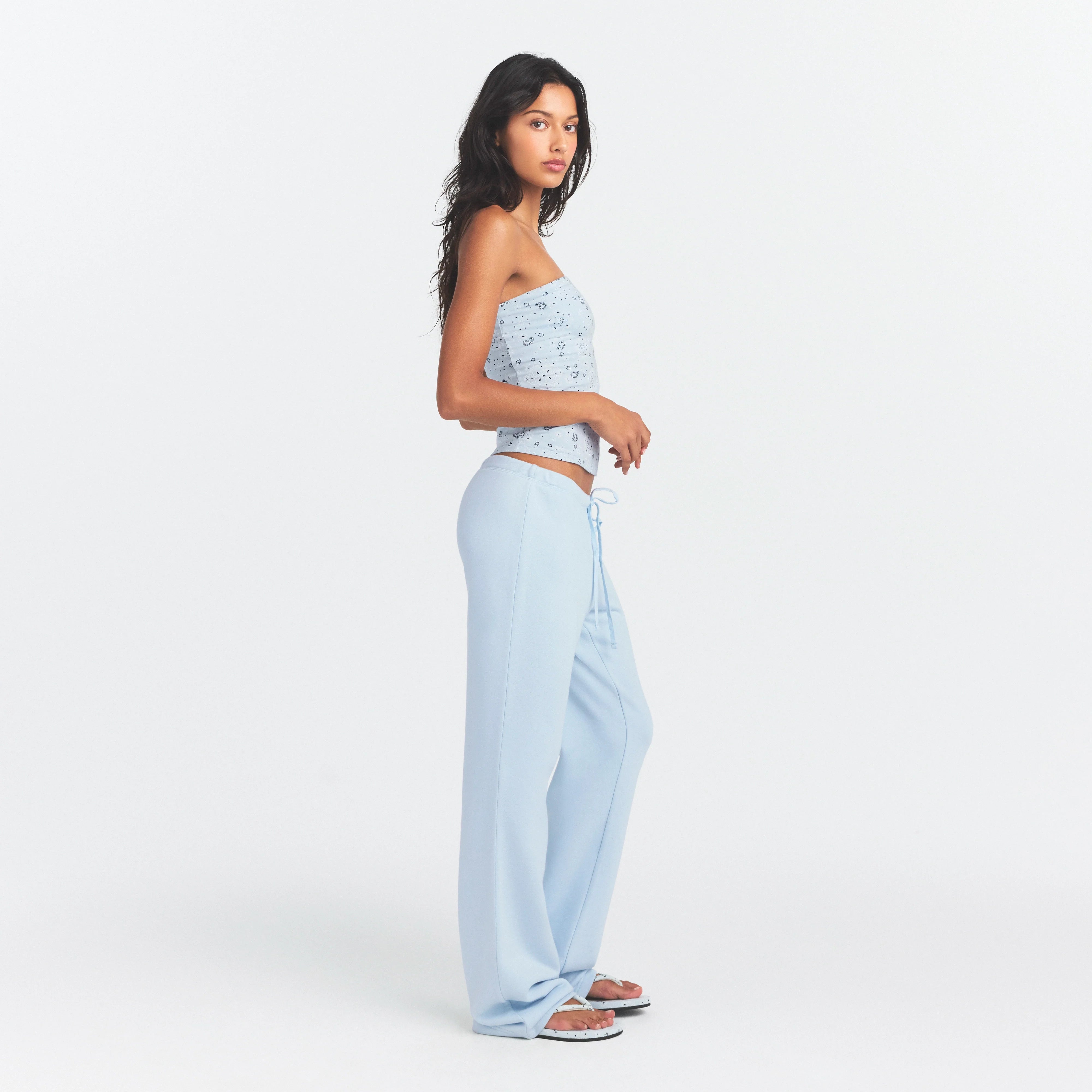 Drapey French Terry Straight Leg Pant