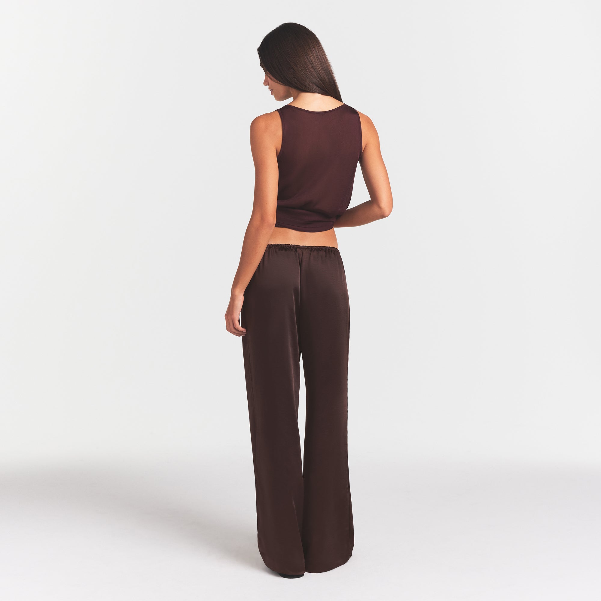Lightweight Satin Straight Leg Pant