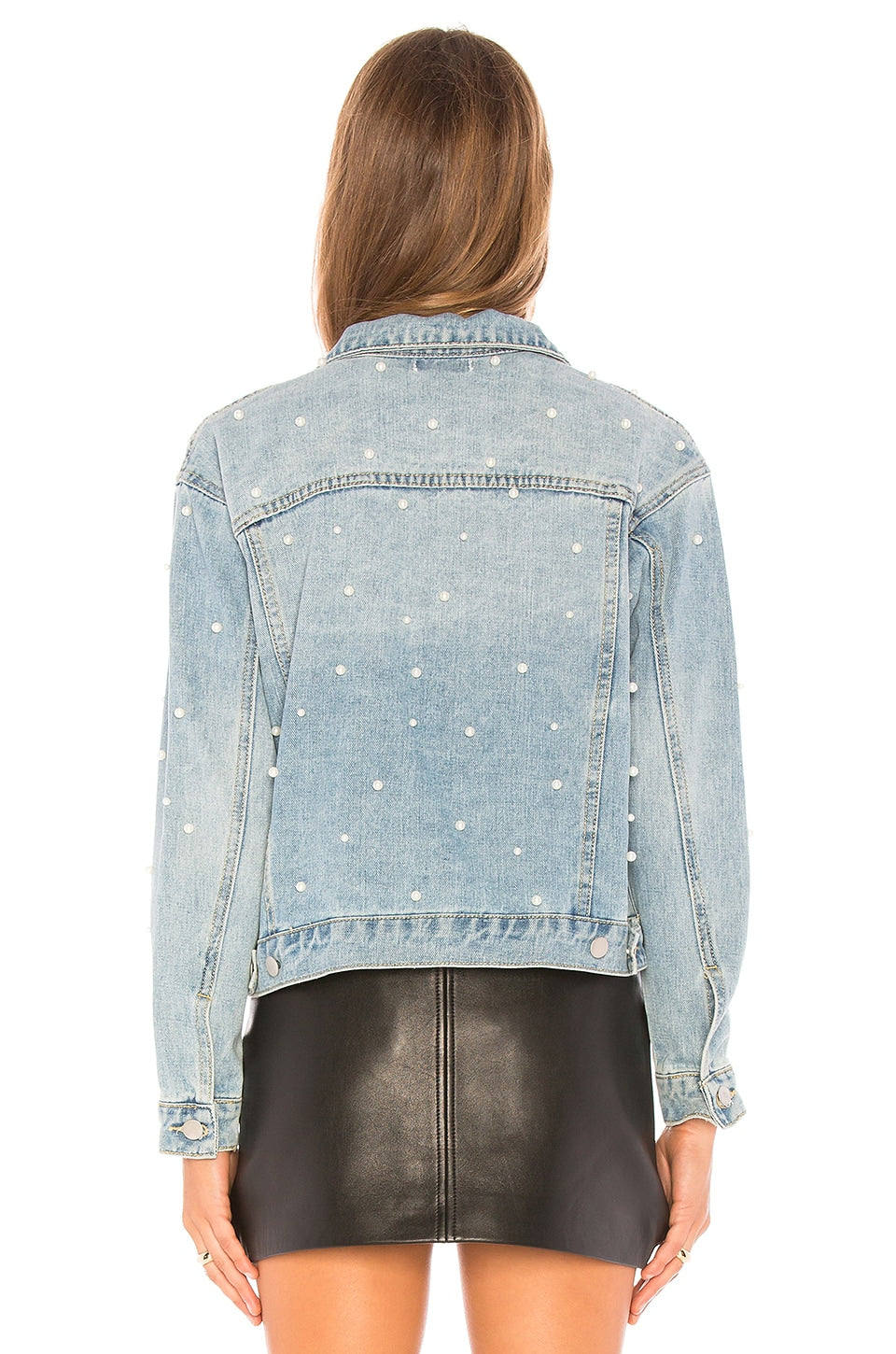 superdown Pearl Denim Jacket in Light Blue Wash