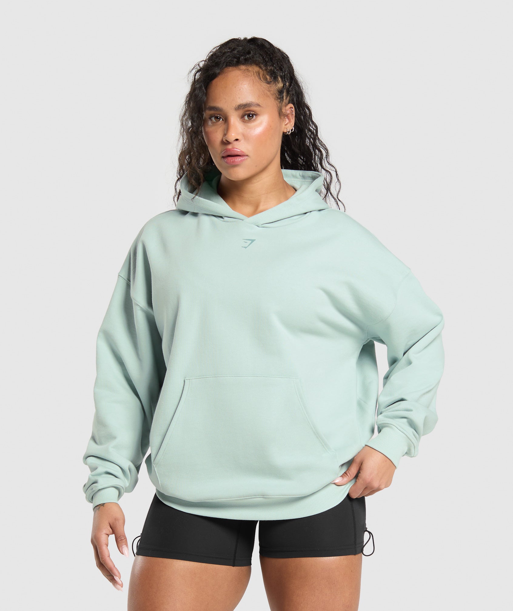 Gymshark Back Gains Graphic Hoodie - Morning Blue