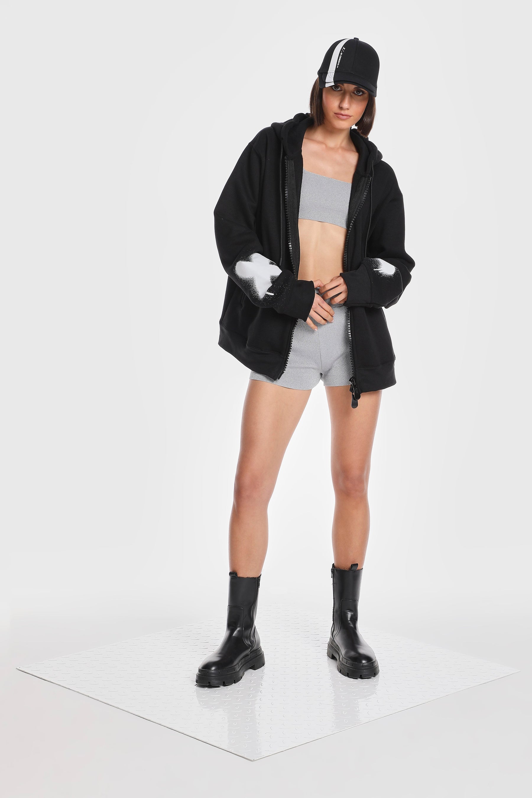 KNIT SQUARE BRALETTE AND BOXER SET