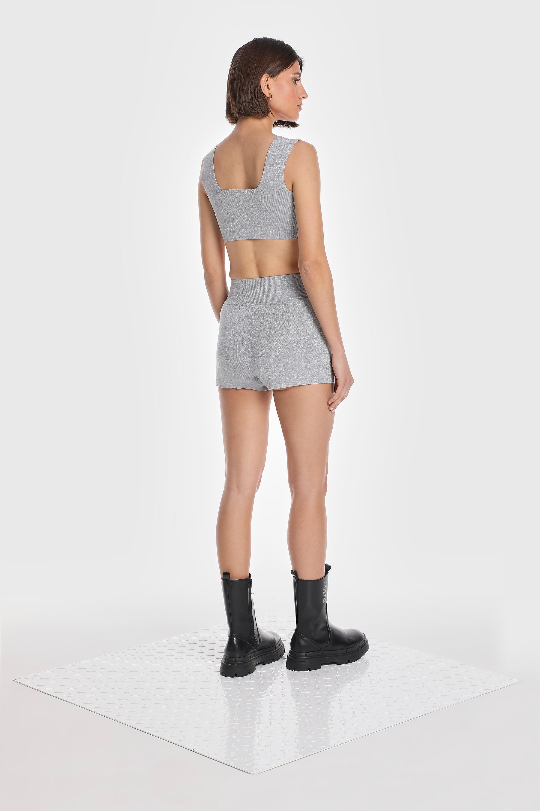 KNIT SQUARE BRALETTE AND BOXER SET