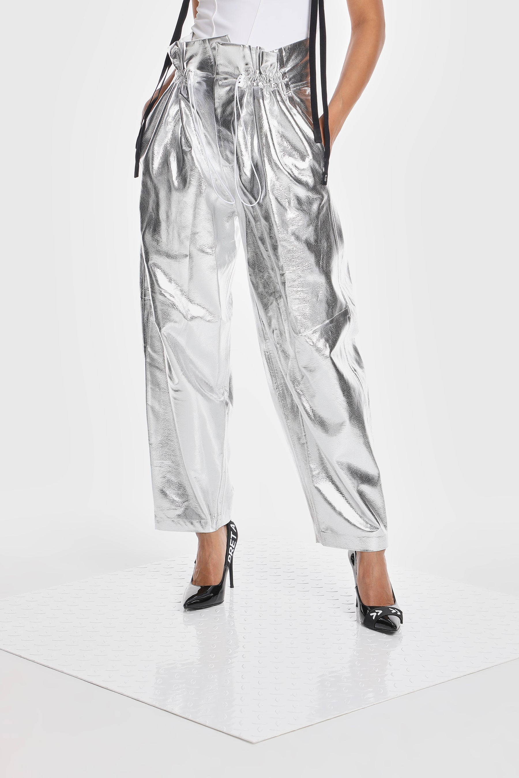 VEGAN LEATHER PARACHUTE PANTS