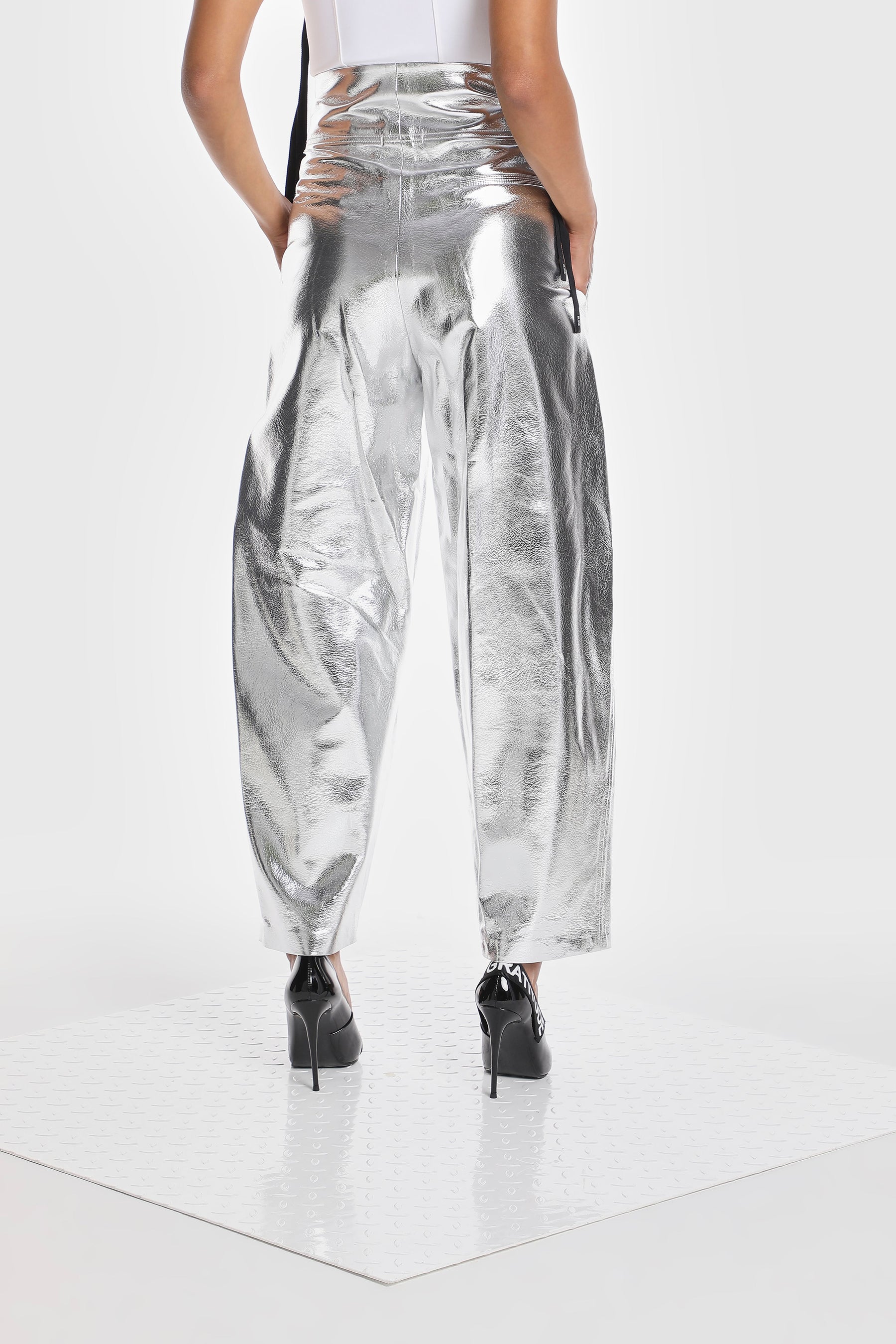 VEGAN LEATHER PARACHUTE PANTS