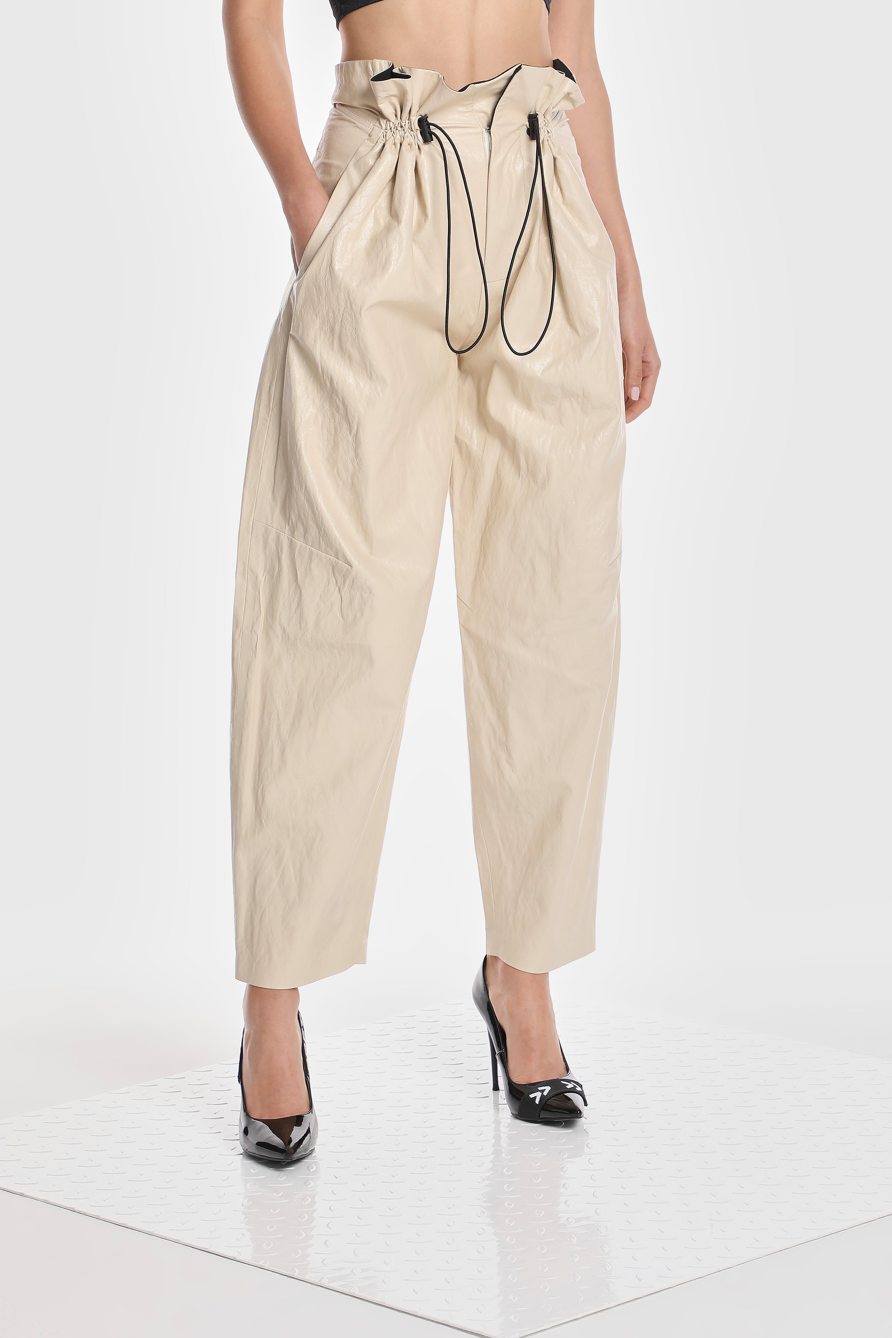 VEGAN LEATHER PARACHUTE PANTS