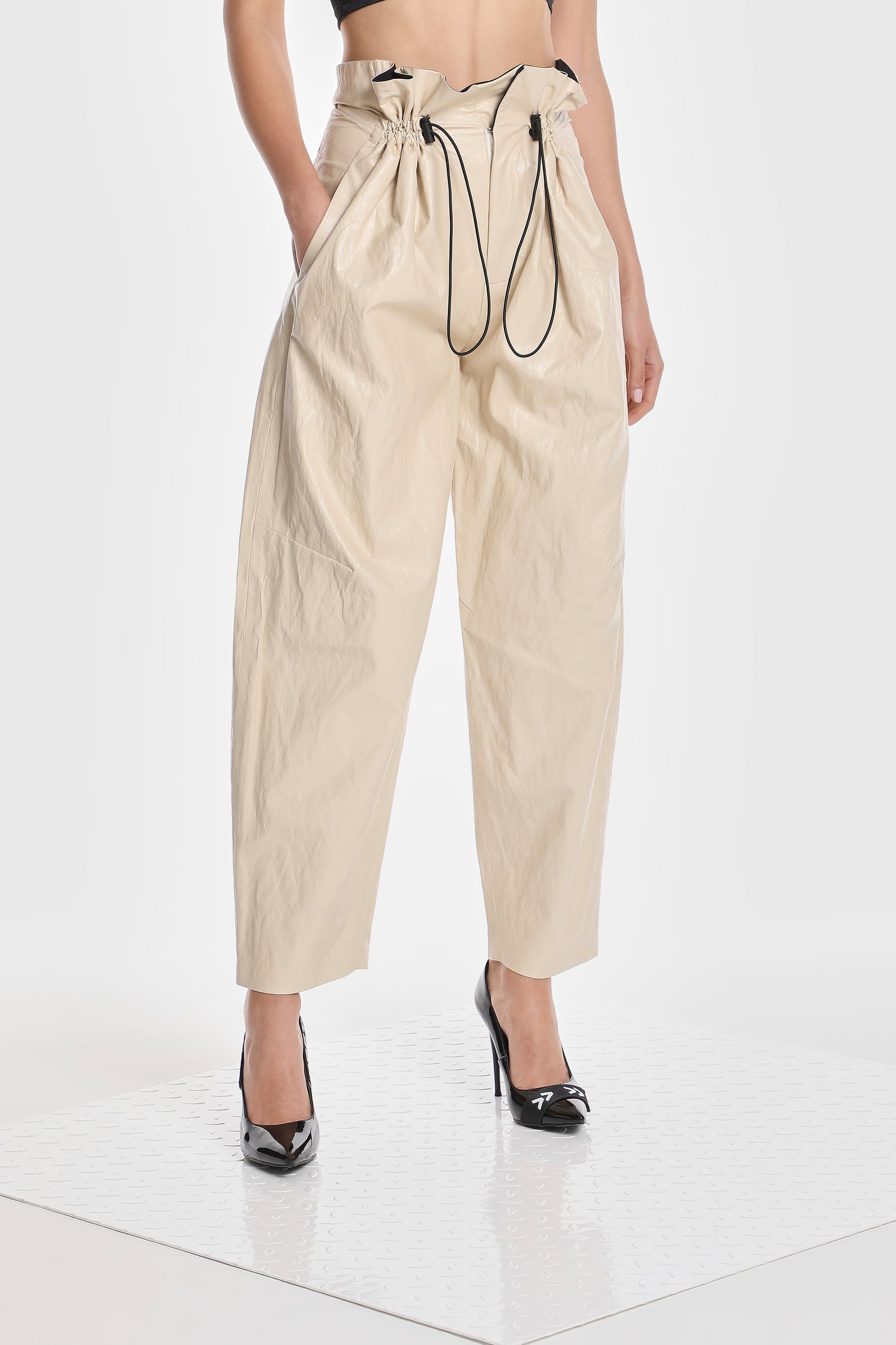 VEGAN LEATHER PARACHUTE PANTS