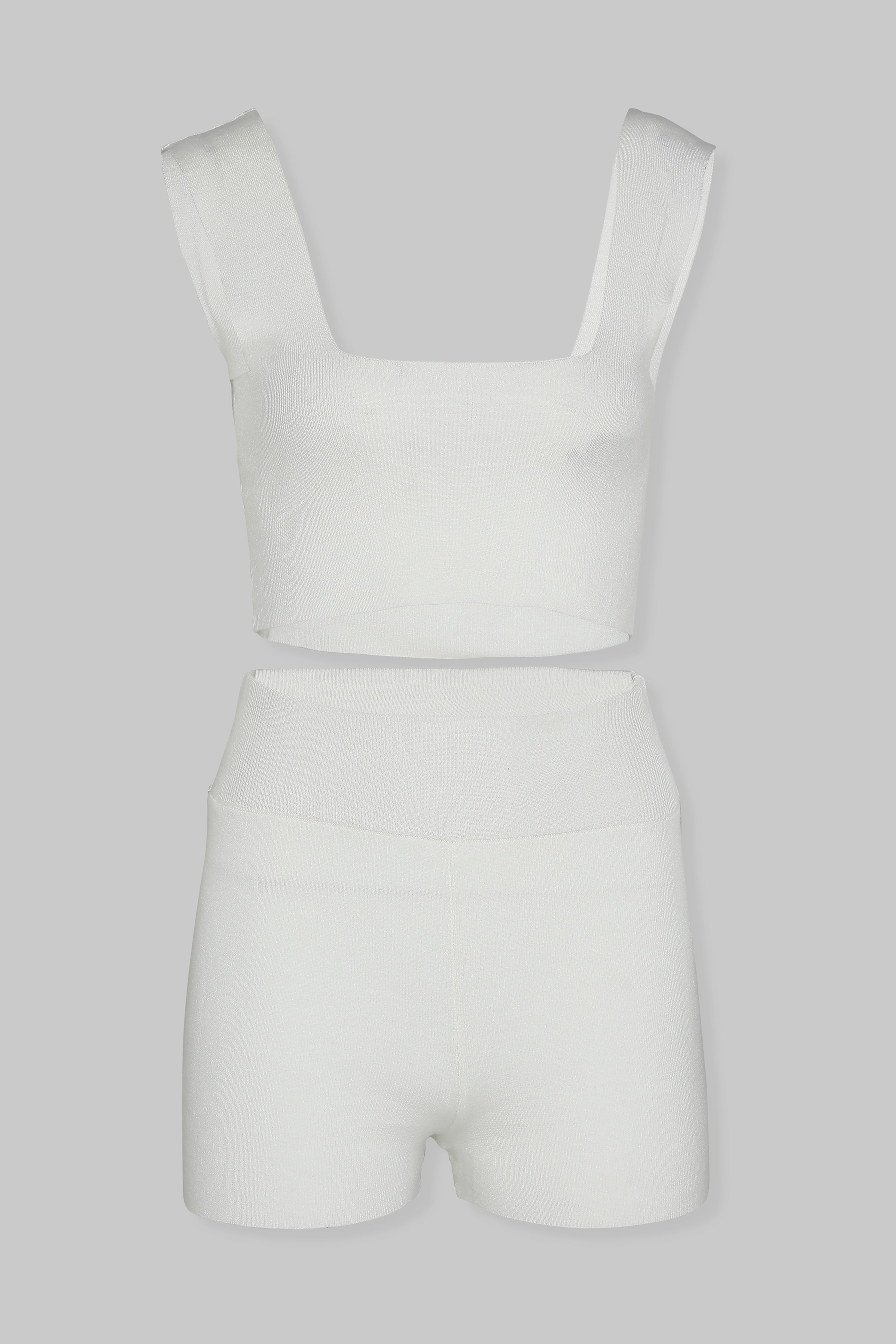 KNIT SQUARE BRALETTE AND BOXER SET