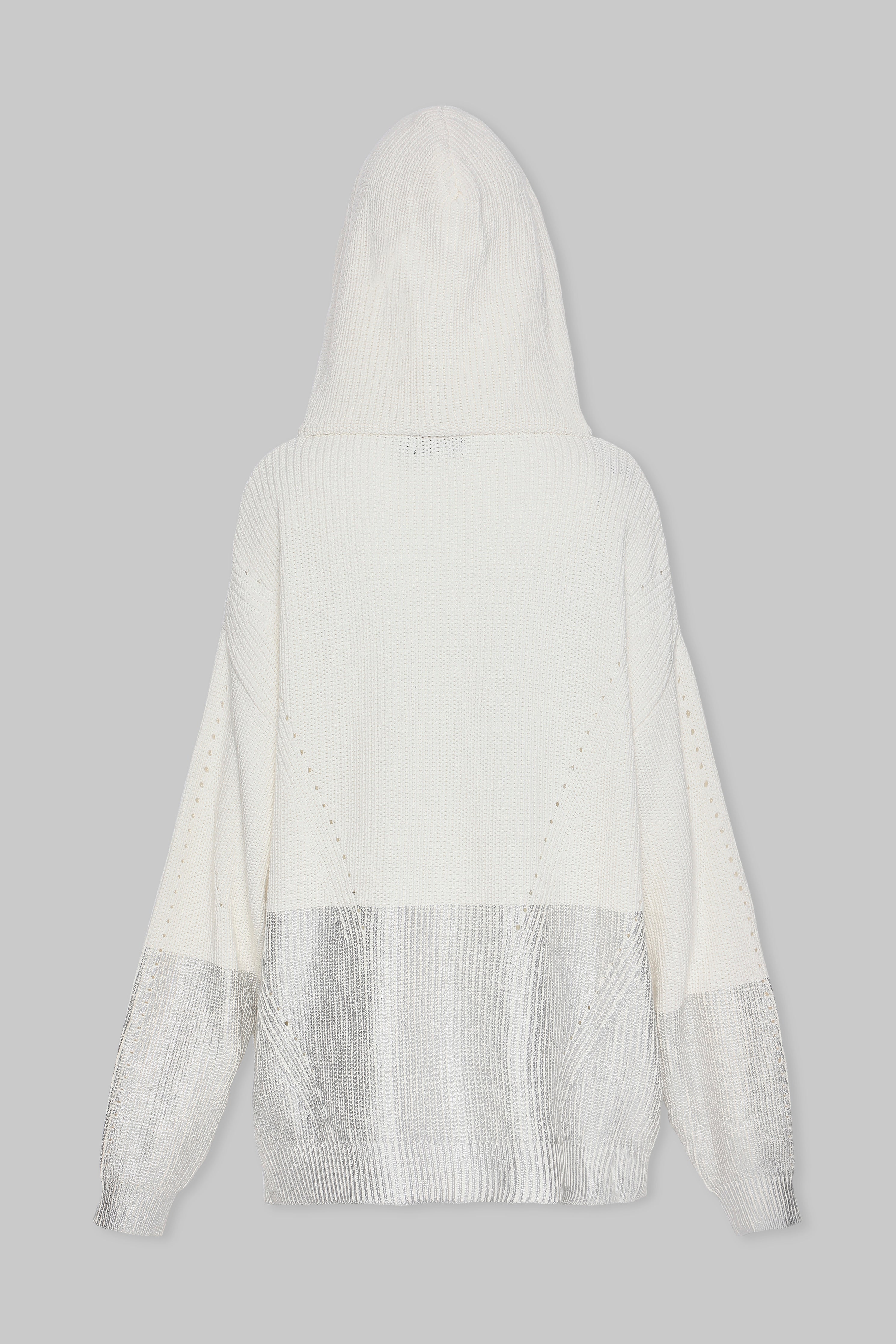 METALLIC EDGE KNIT HOODIE