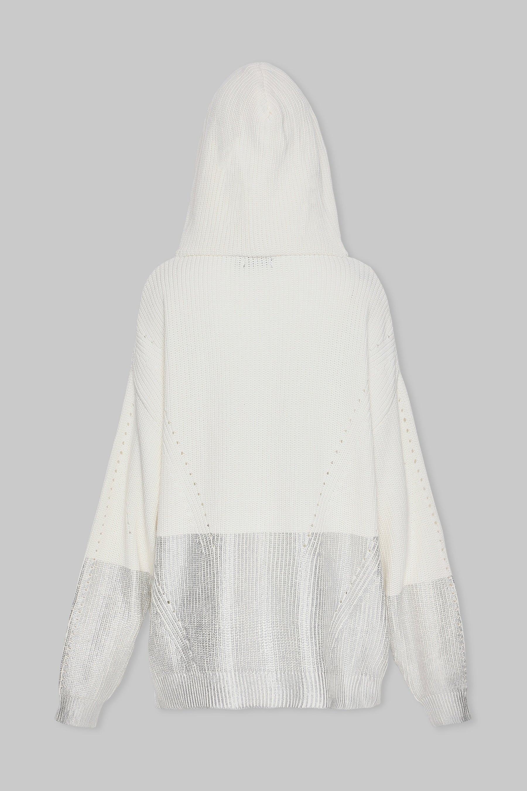 METALLIC EDGE KNIT HOODIE