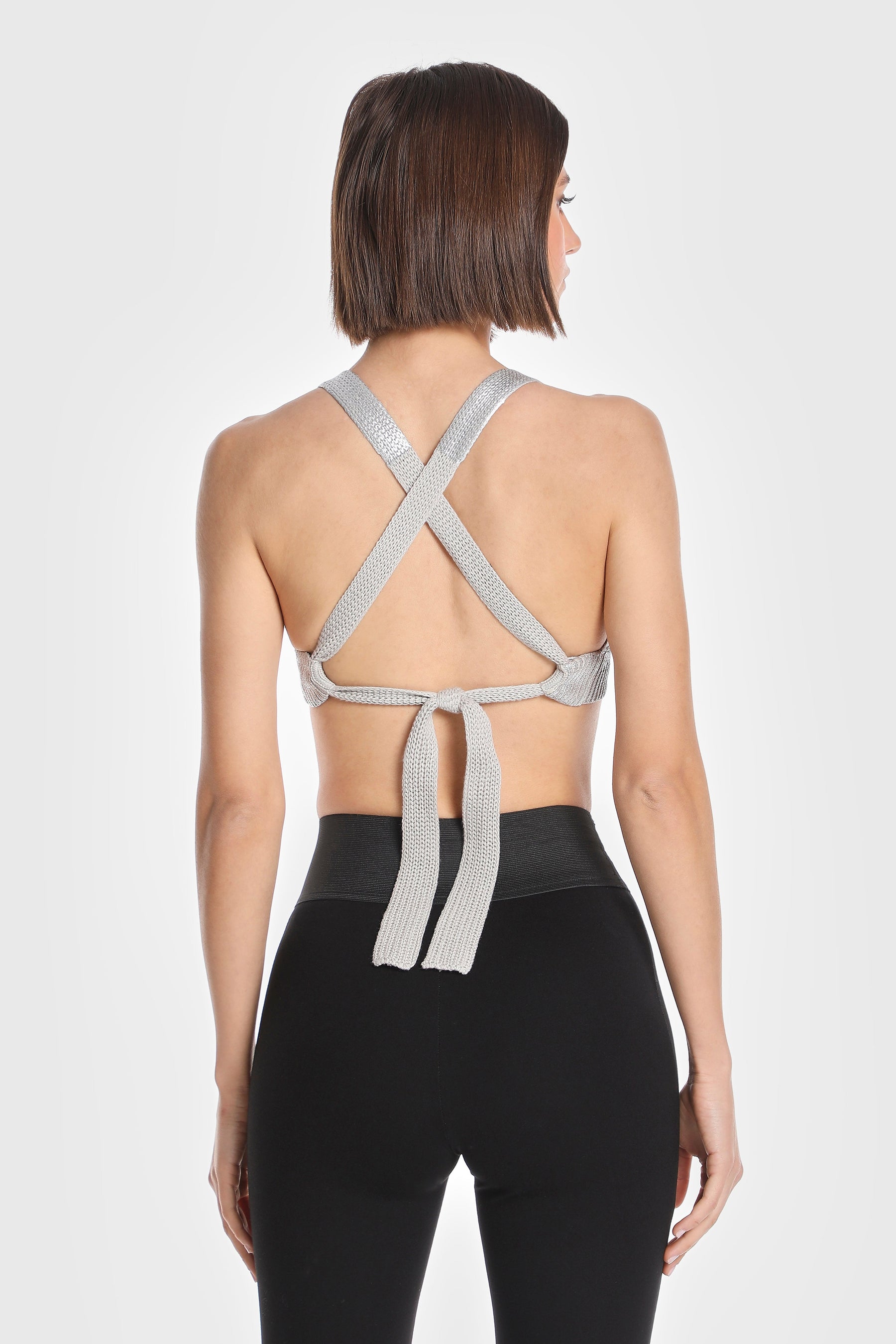 METALLIC EDGE KNIT BRALETTE