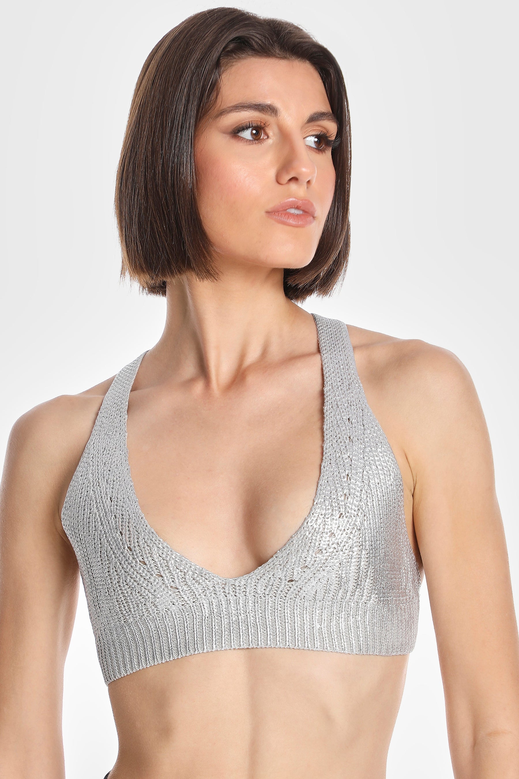 METALLIC EDGE KNIT BRALETTE