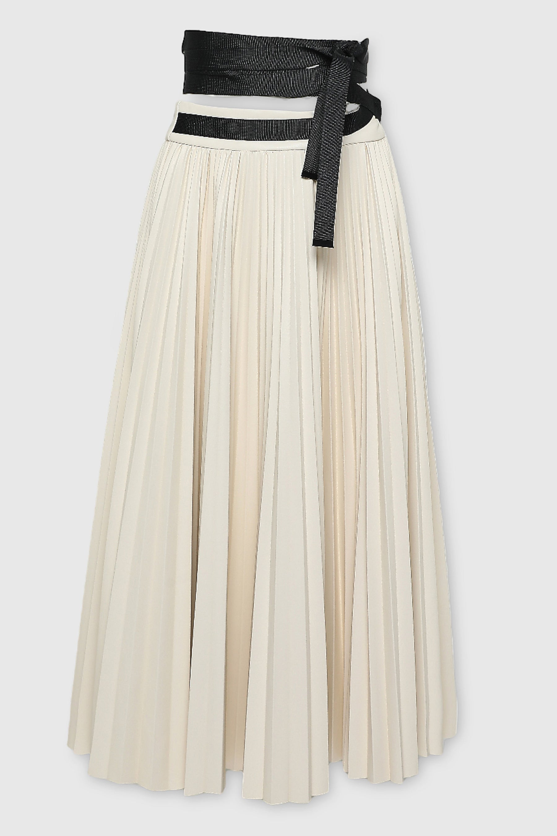 ALLEGRA VEGAN LEATHER PLEATED SKIRT