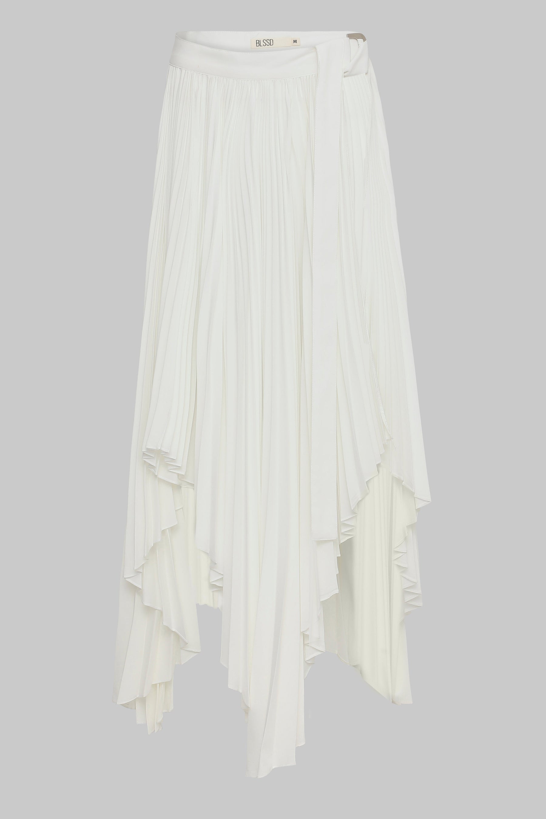 ASYMMETRIC PLEATED WRAP SKIRT