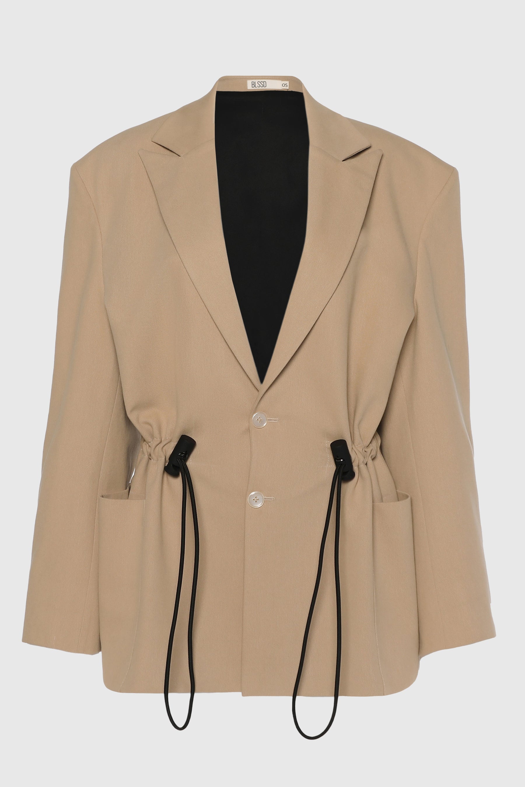 OVERSIZED TWILL BLAZER W/ DRAWSTRING