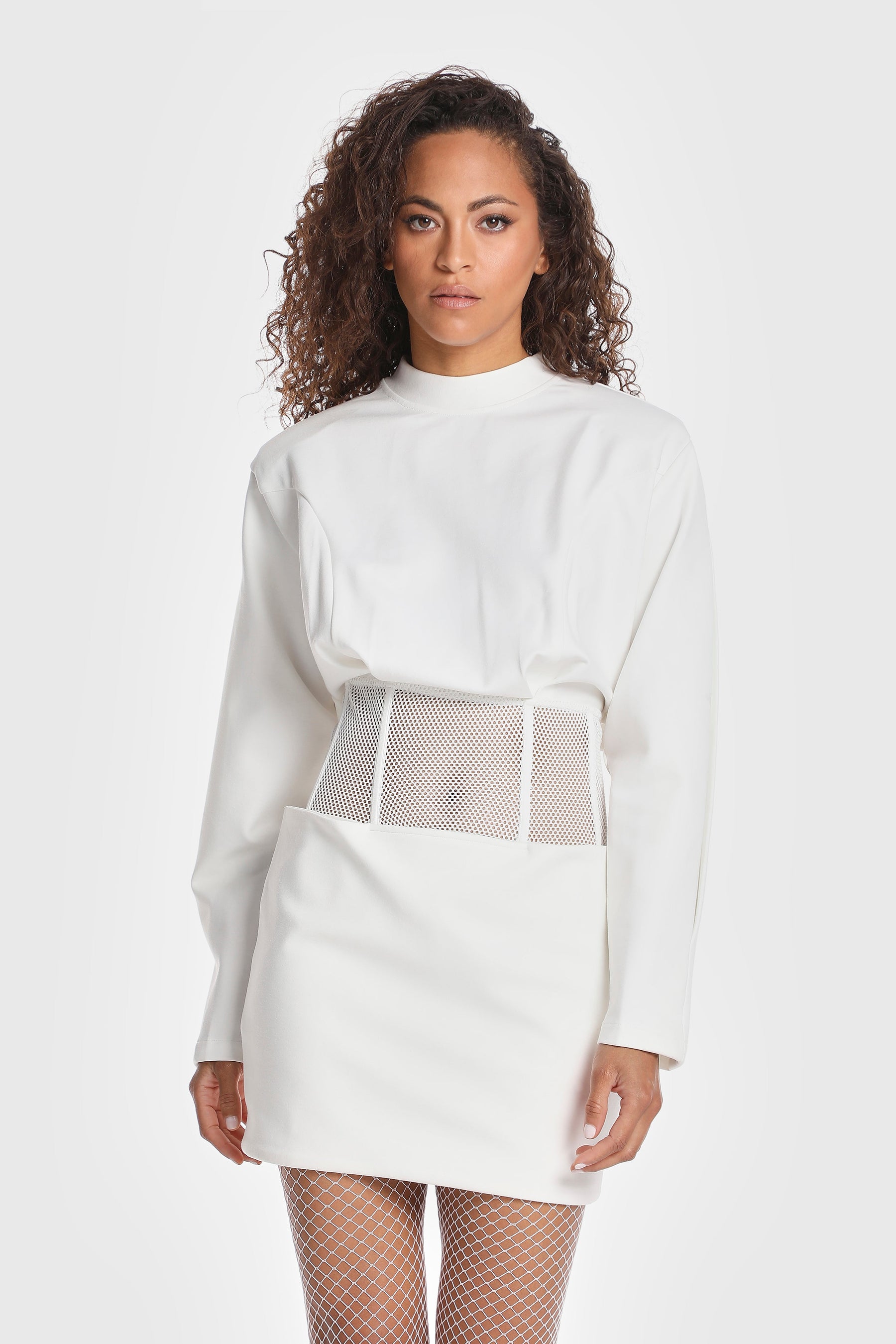MESH CORSET MINI DRESS