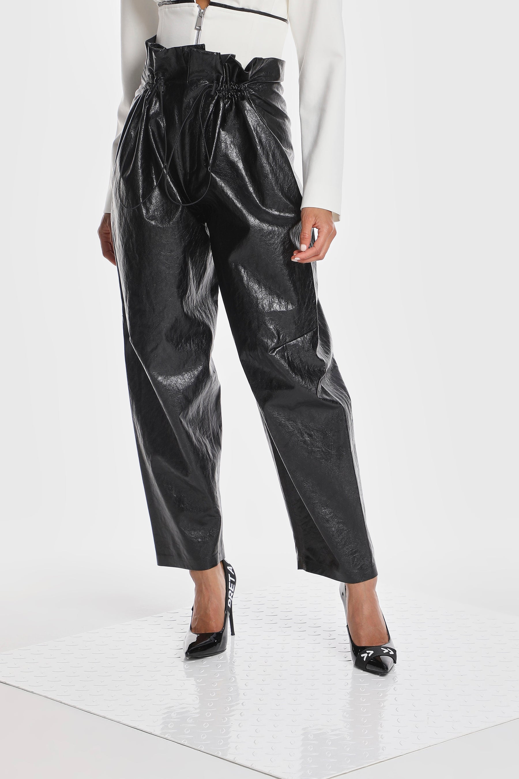 VEGAN LEATHER PARACHUTE PANTS