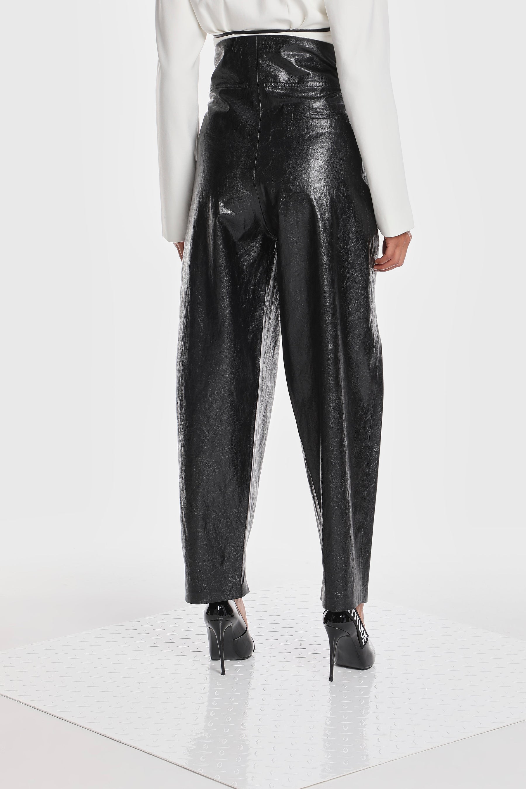 VEGAN LEATHER PARACHUTE PANTS