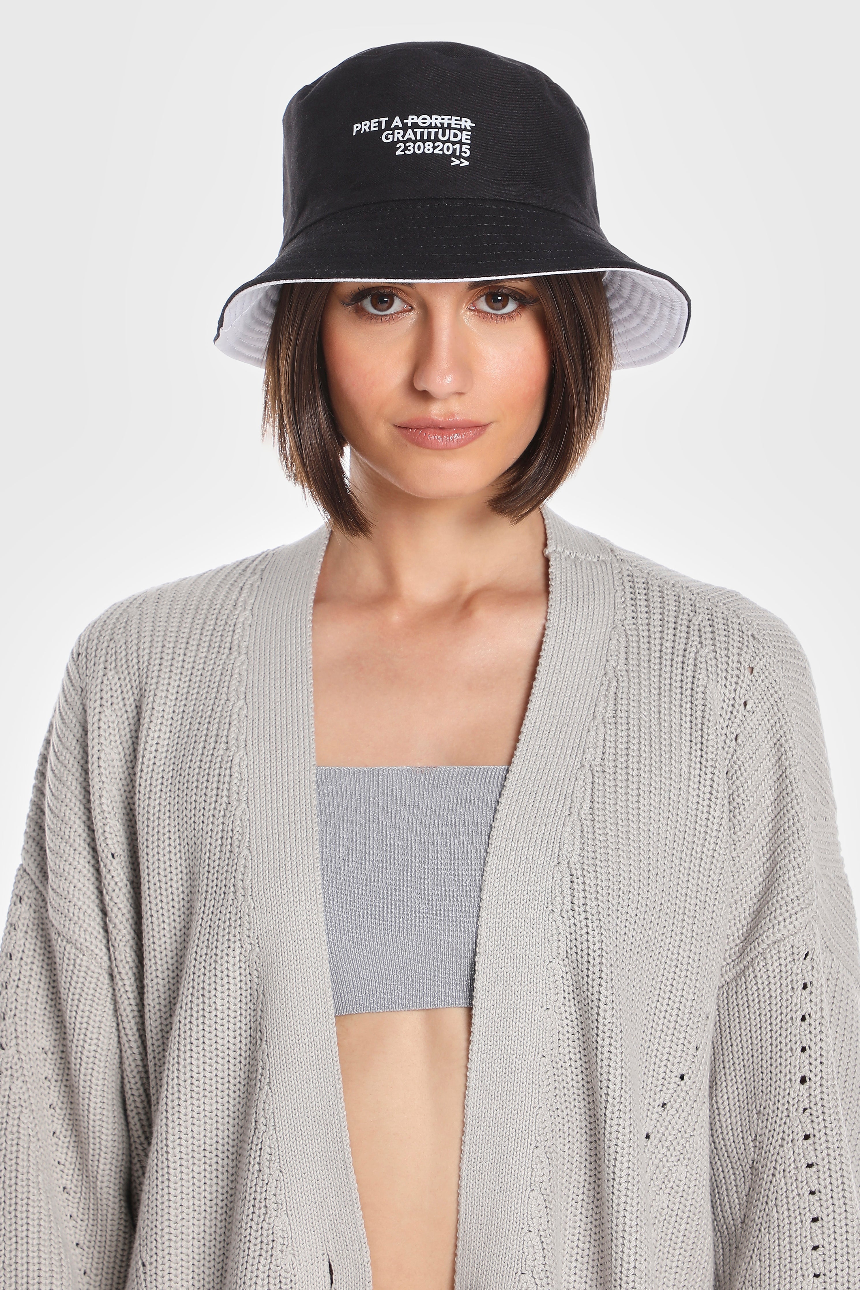 PRET A PORTER GRATITUDE REVERSIBLE BUCKET HAT