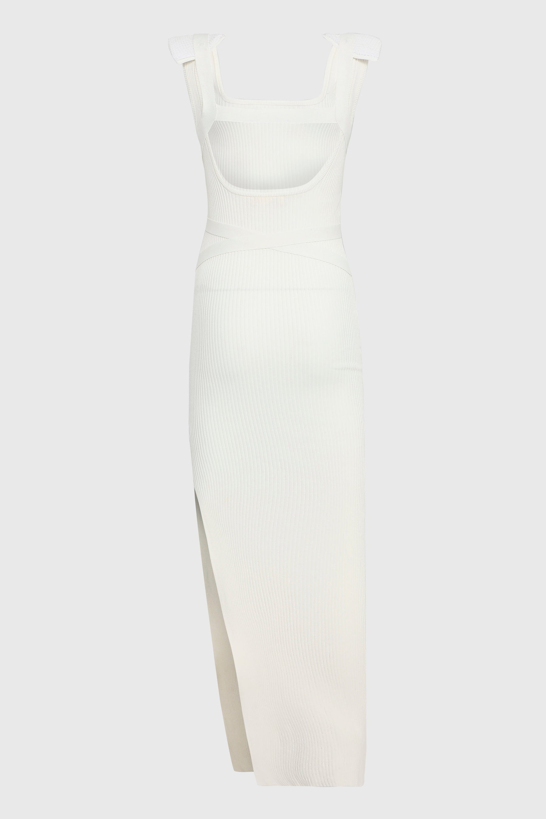 HARNESS KNIT DRESS W/ SHOULDER PADS