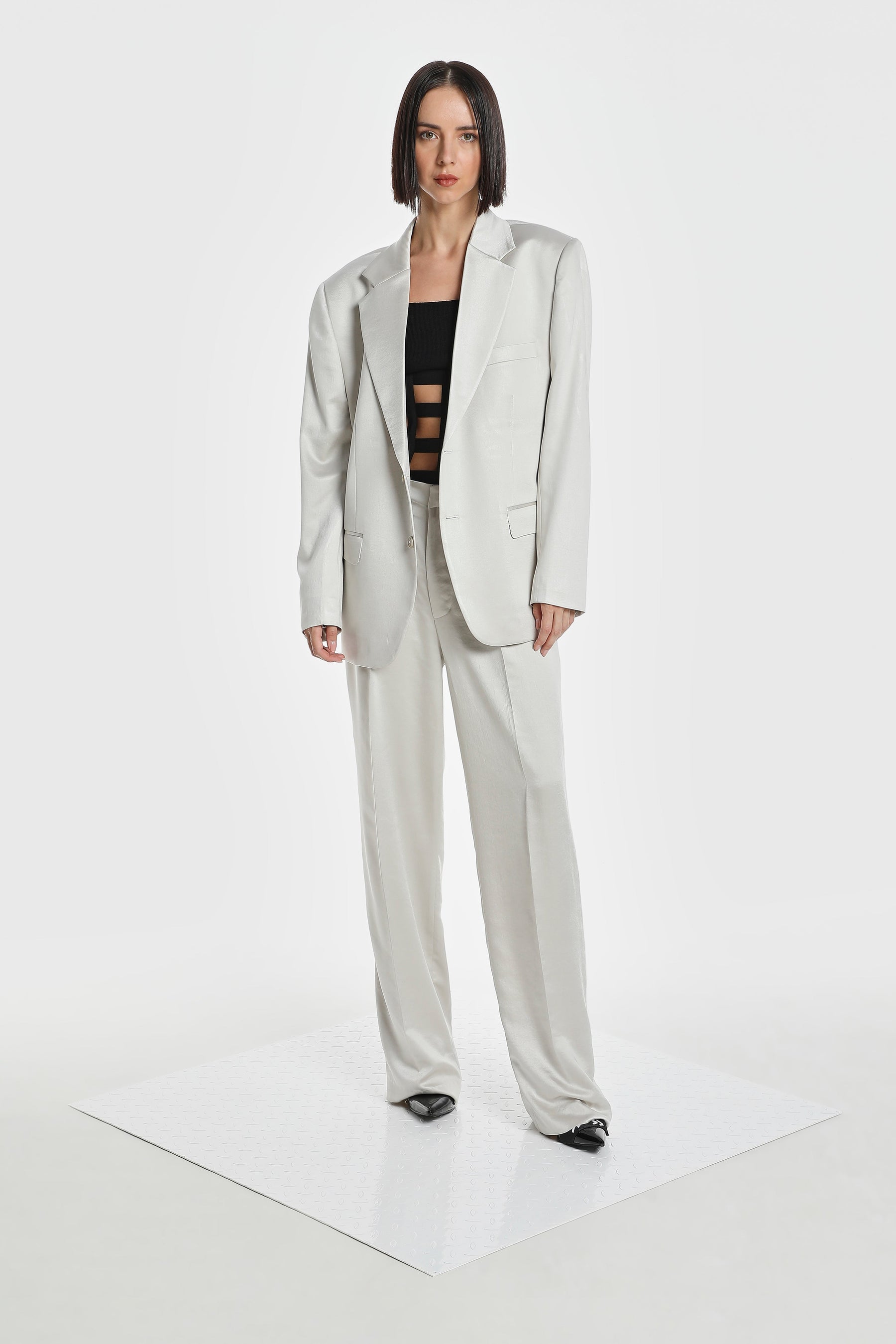 WAIST FOLD SILK PANTS