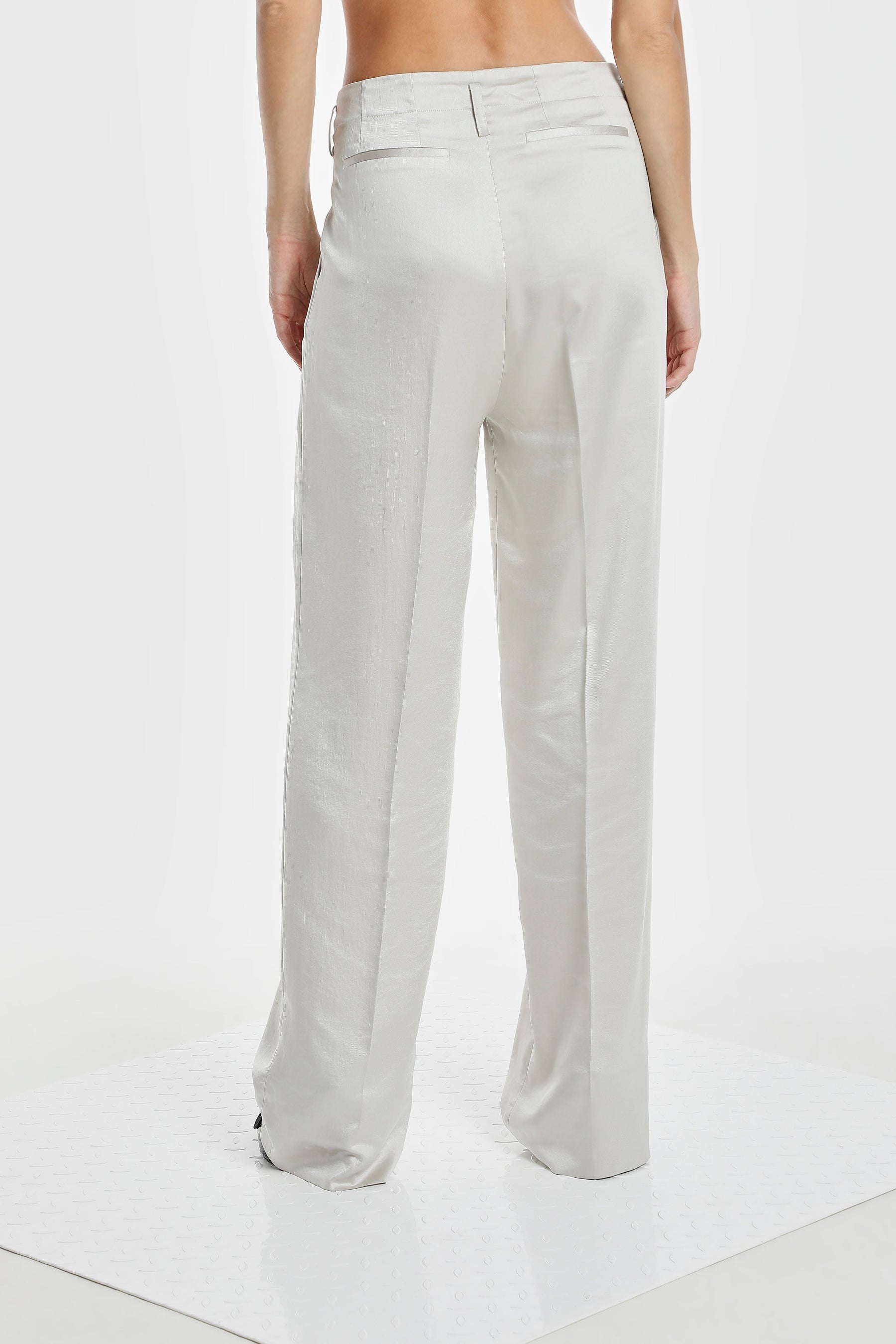 WAIST FOLD SILK PANTS