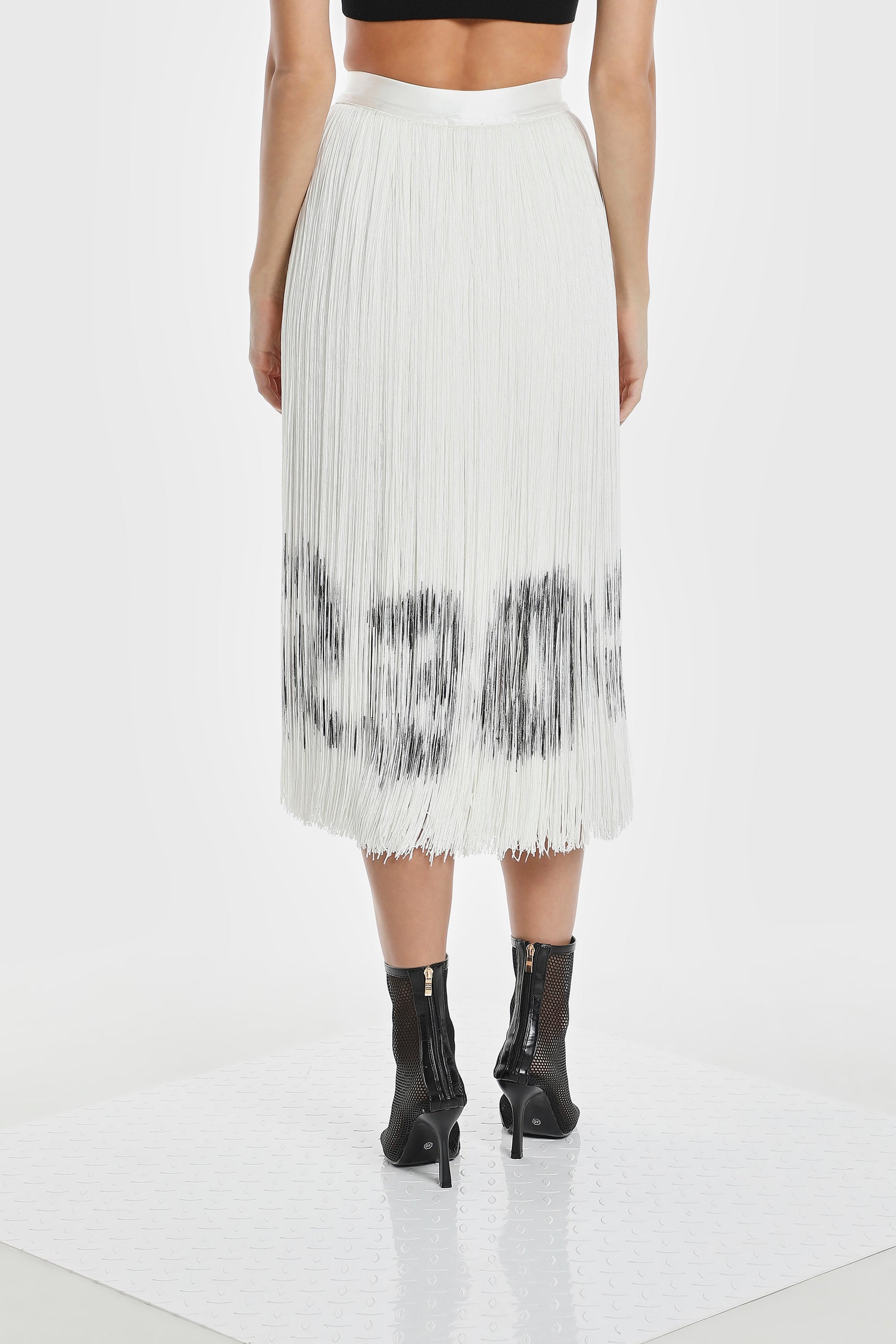 CODE FRINGE MIDI SKIRT
