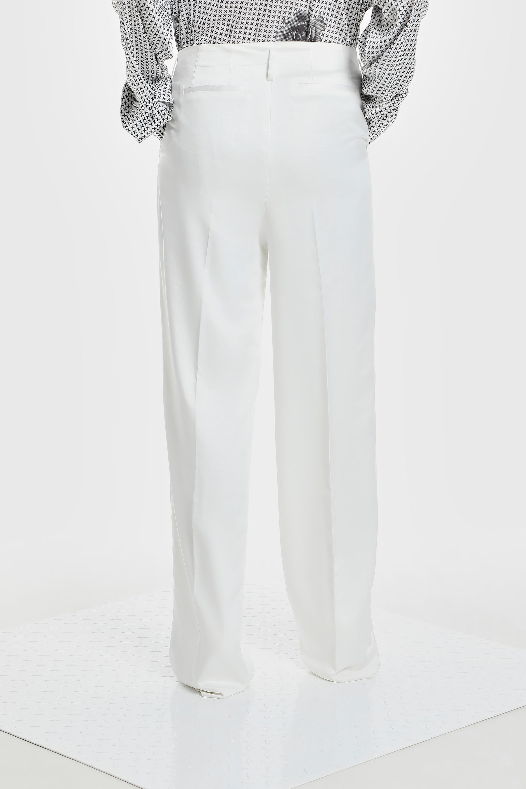 WAIST FOLD SILK PANTS