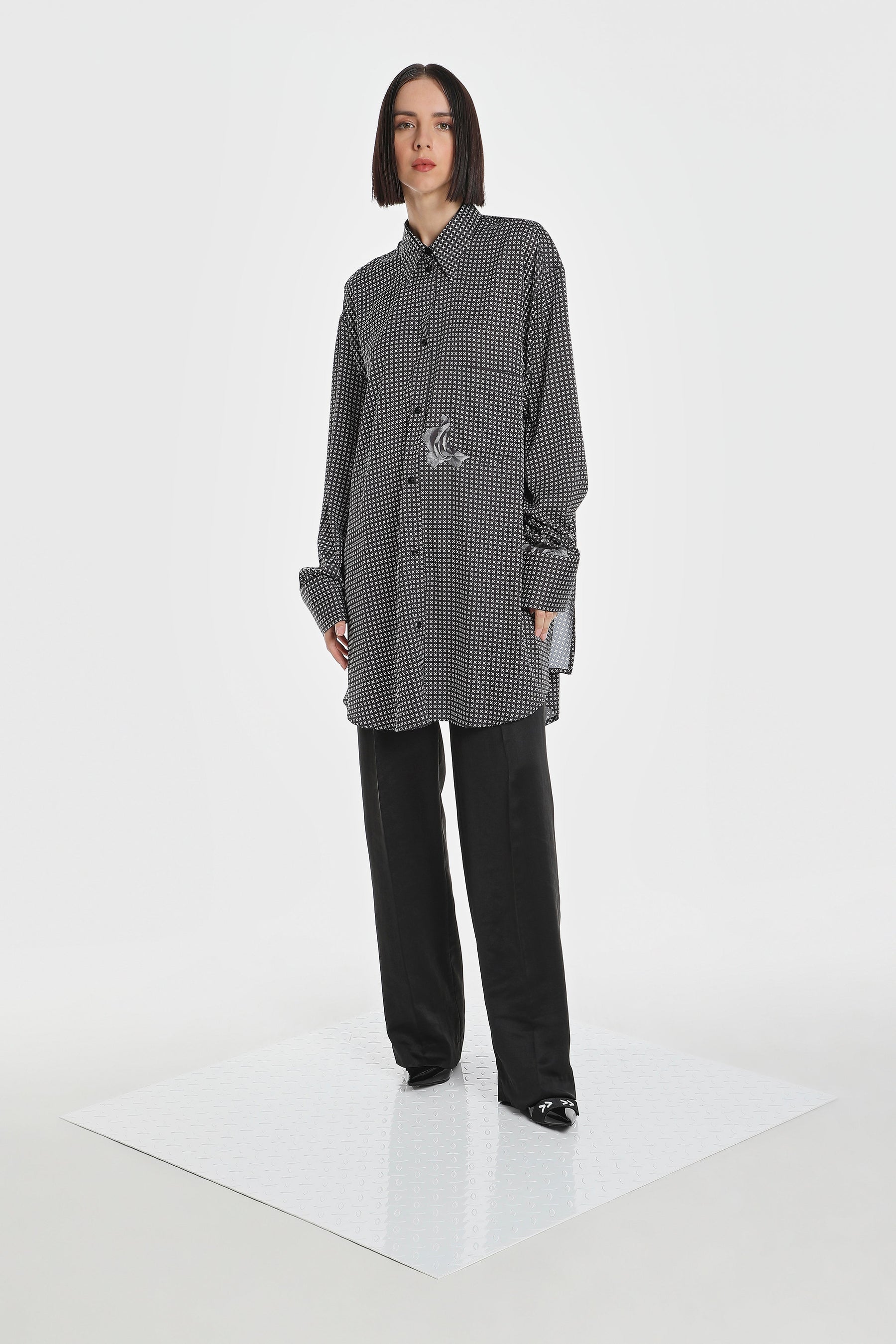 NOT XXX INDUSTRIAL FLOWER SILK SHIRT