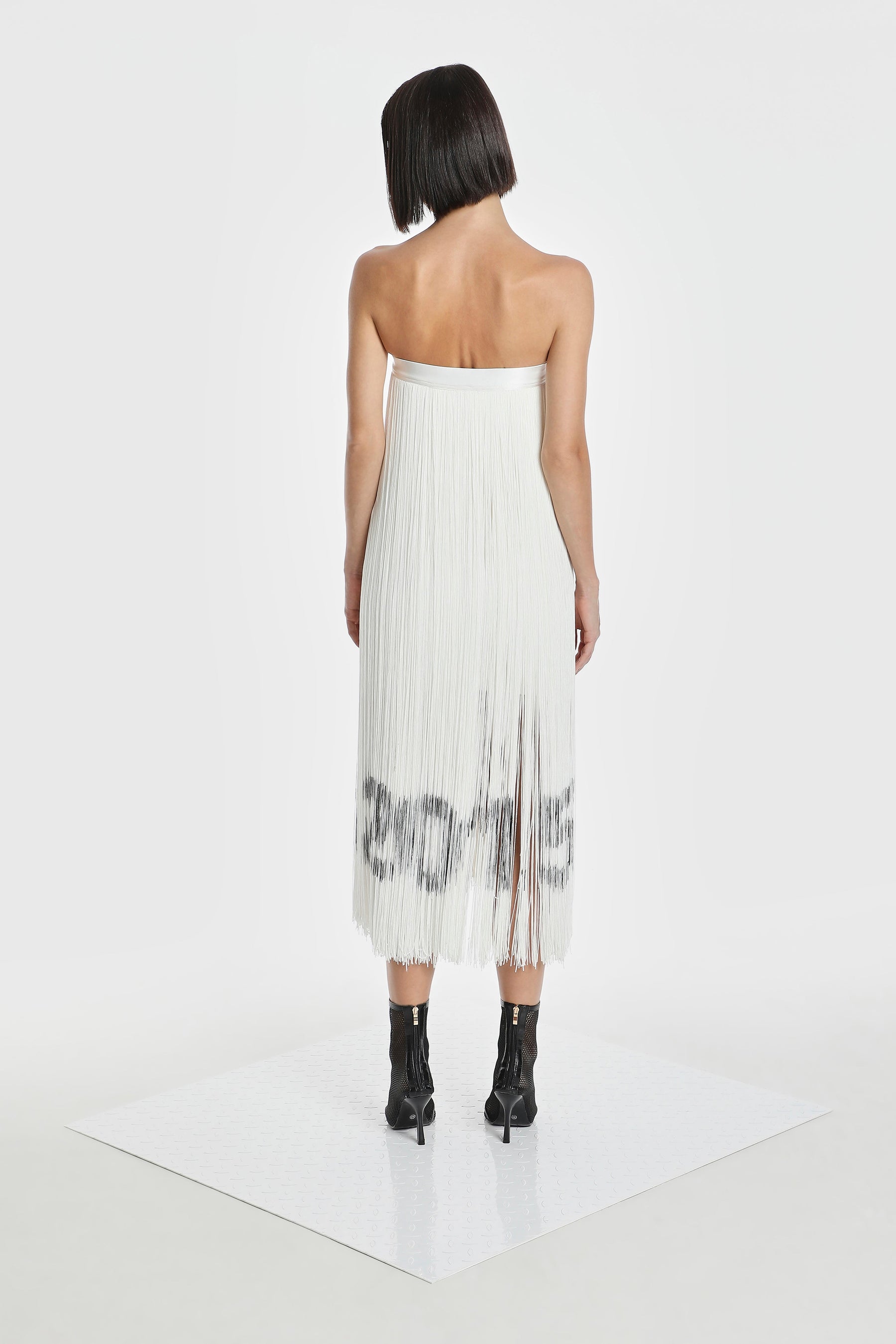 CODE FRINGE STRAPLESS DRESS