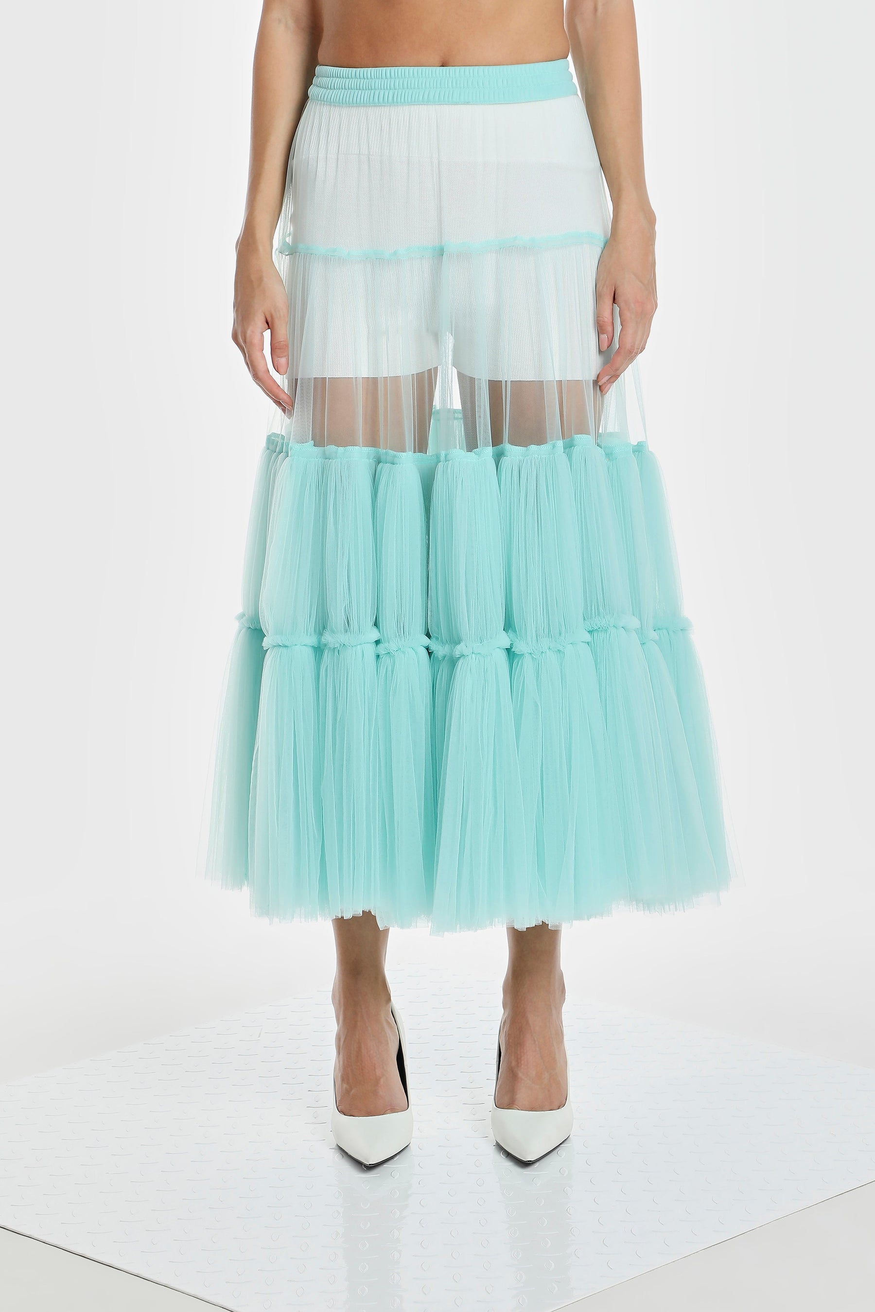 EXTRA VOLUME TIERED TULLE SKIRT