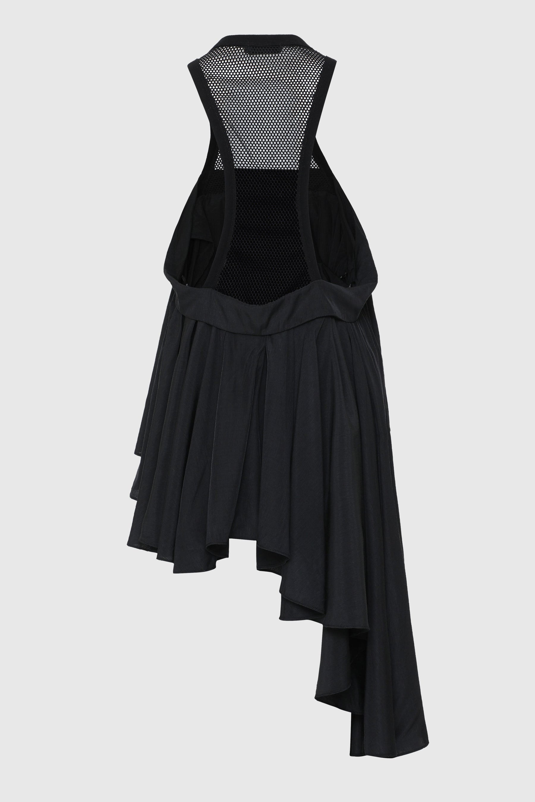 MESH RACER NECK ASYMMETRIC TOP
