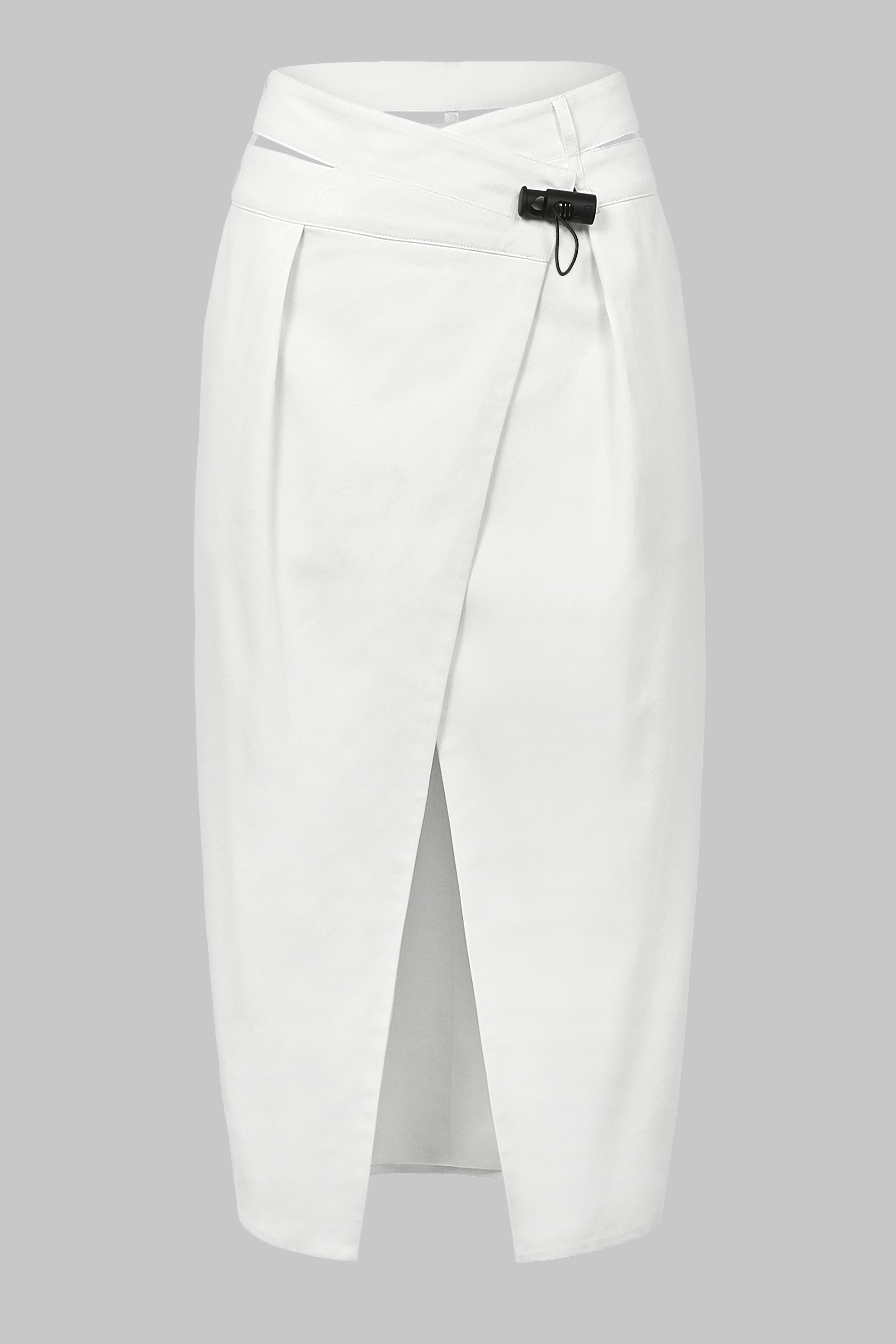 DOUBLE WAIST WRAP SKIRT W/ JUMBO STOPPER