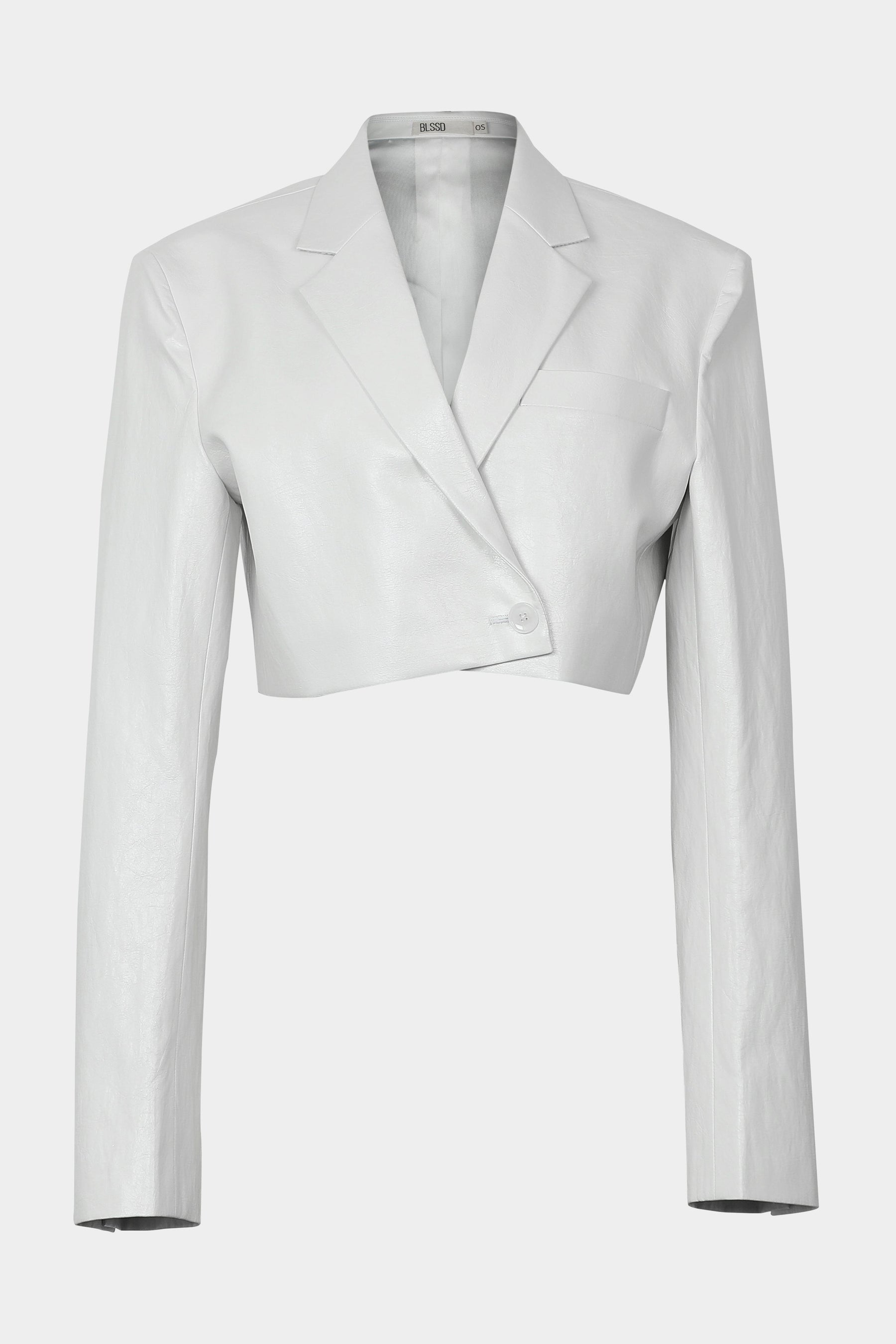 VEGAN LEATHER CROP BLAZER