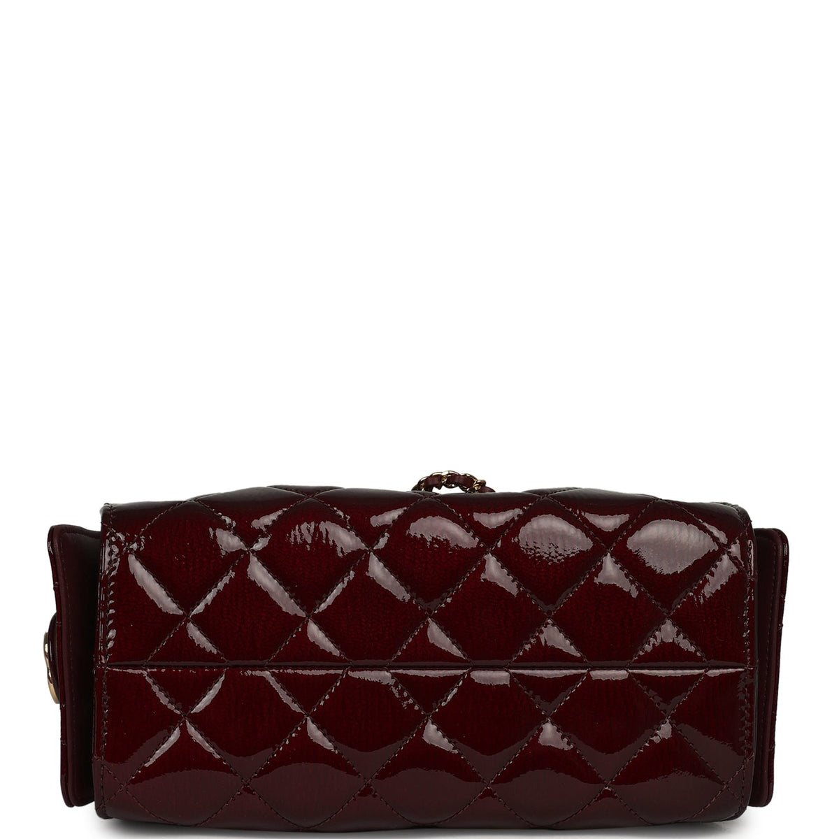 Chanel Mini 25 Hobo Bag Burgundy Patent Lambskin Gold Hardware