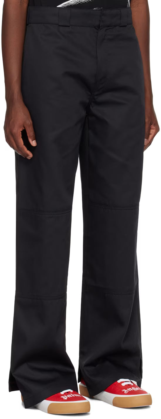 Black Reverse Waistband Trousers